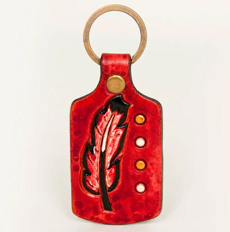AD Leather Key Chain Feather