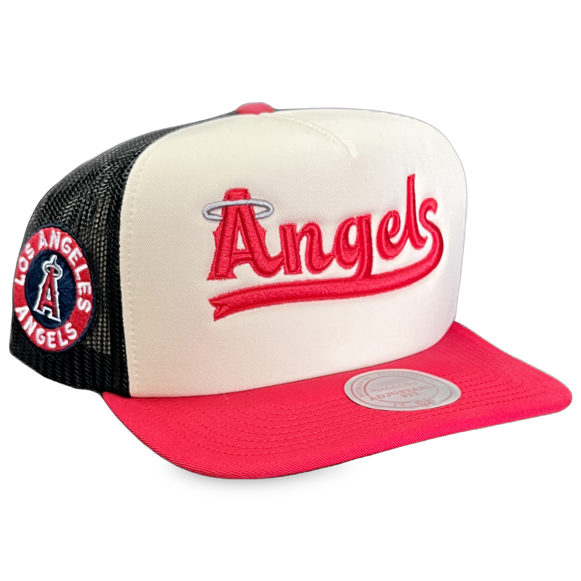 Los Angeles Angels Wordmark City Connect Mitchell and Ness Trucker Snapback Hat