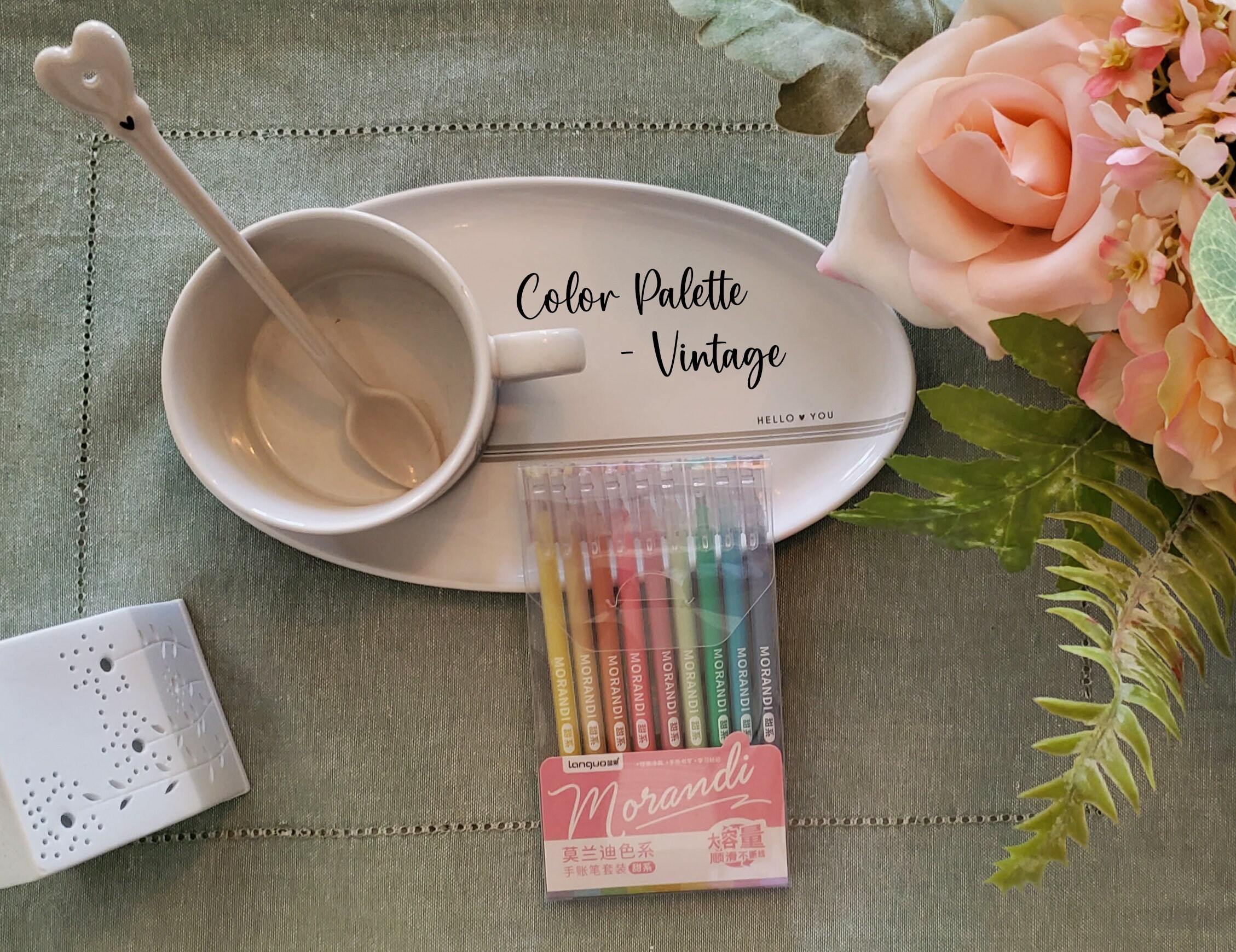 Morandi Gel Pens - Vintage - Set of 9