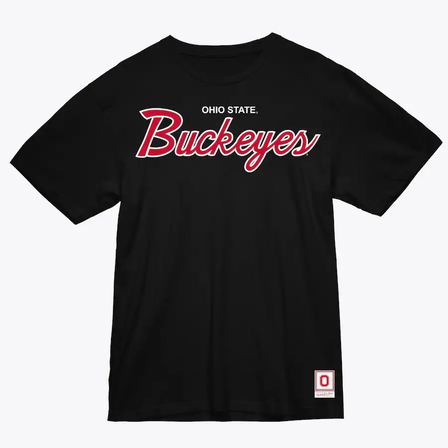 Ohio State Buckeyes Black Script Mitchell and Ness Shirt
