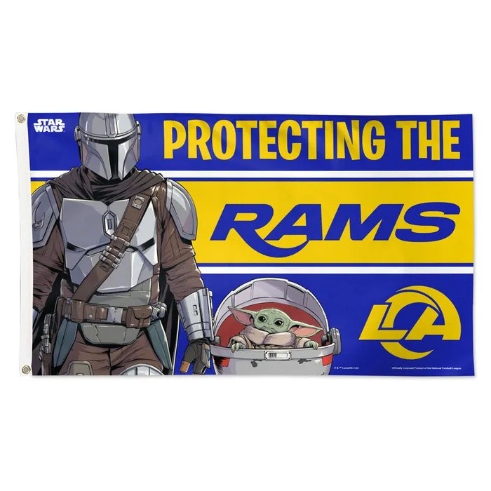 Los Angeles Rams Star Wars Mandalorian Deluxe Flag 3x5'