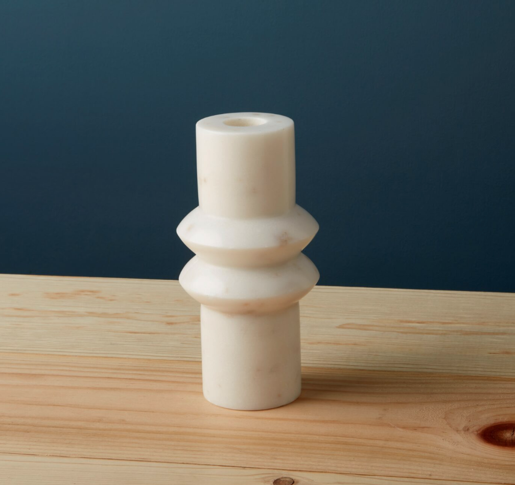 Aruna Marble Candlestick, 3 sizes - Short