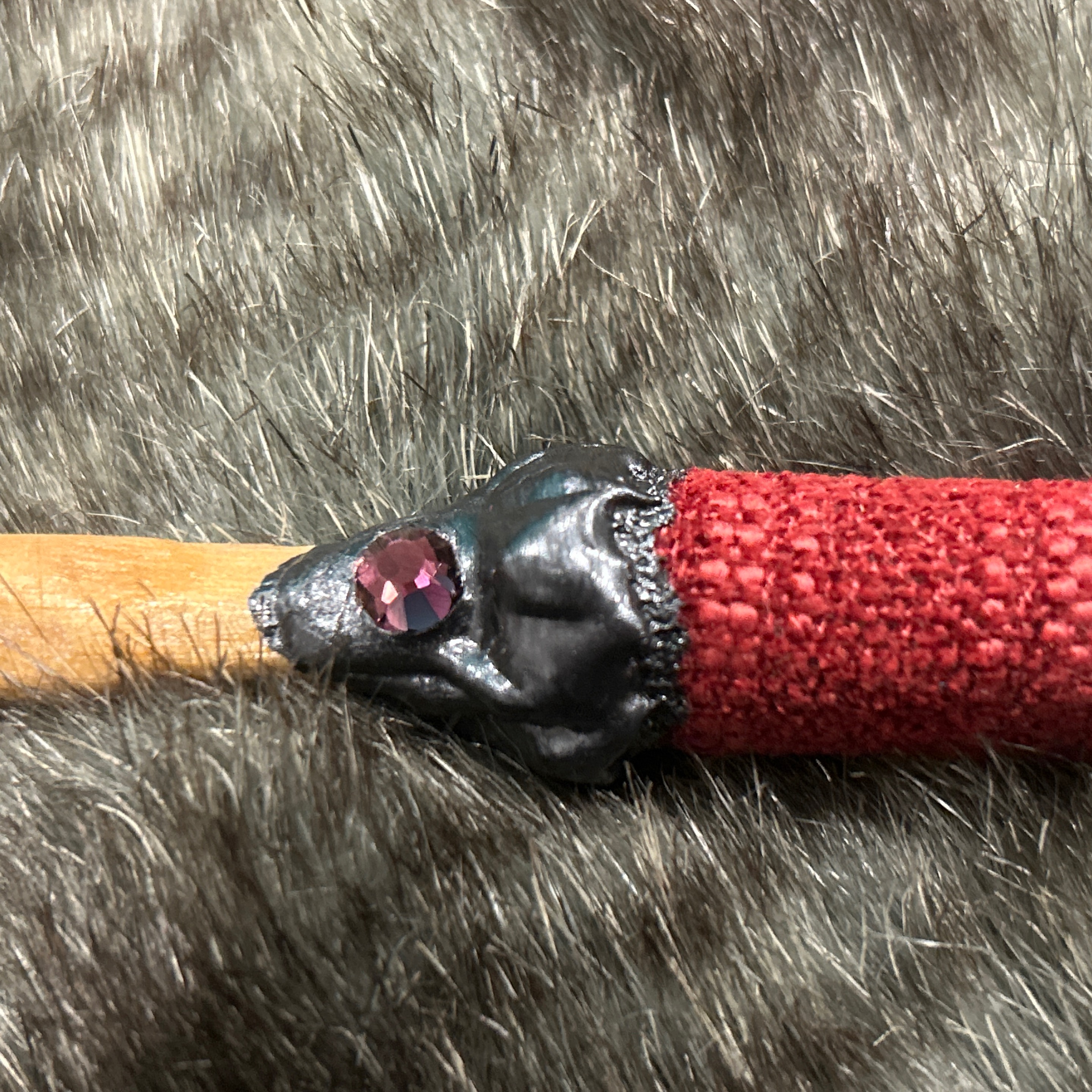 Phoenix Feather 8 1/2” Walnut Bright w/ Amethyst Colour Crystal 