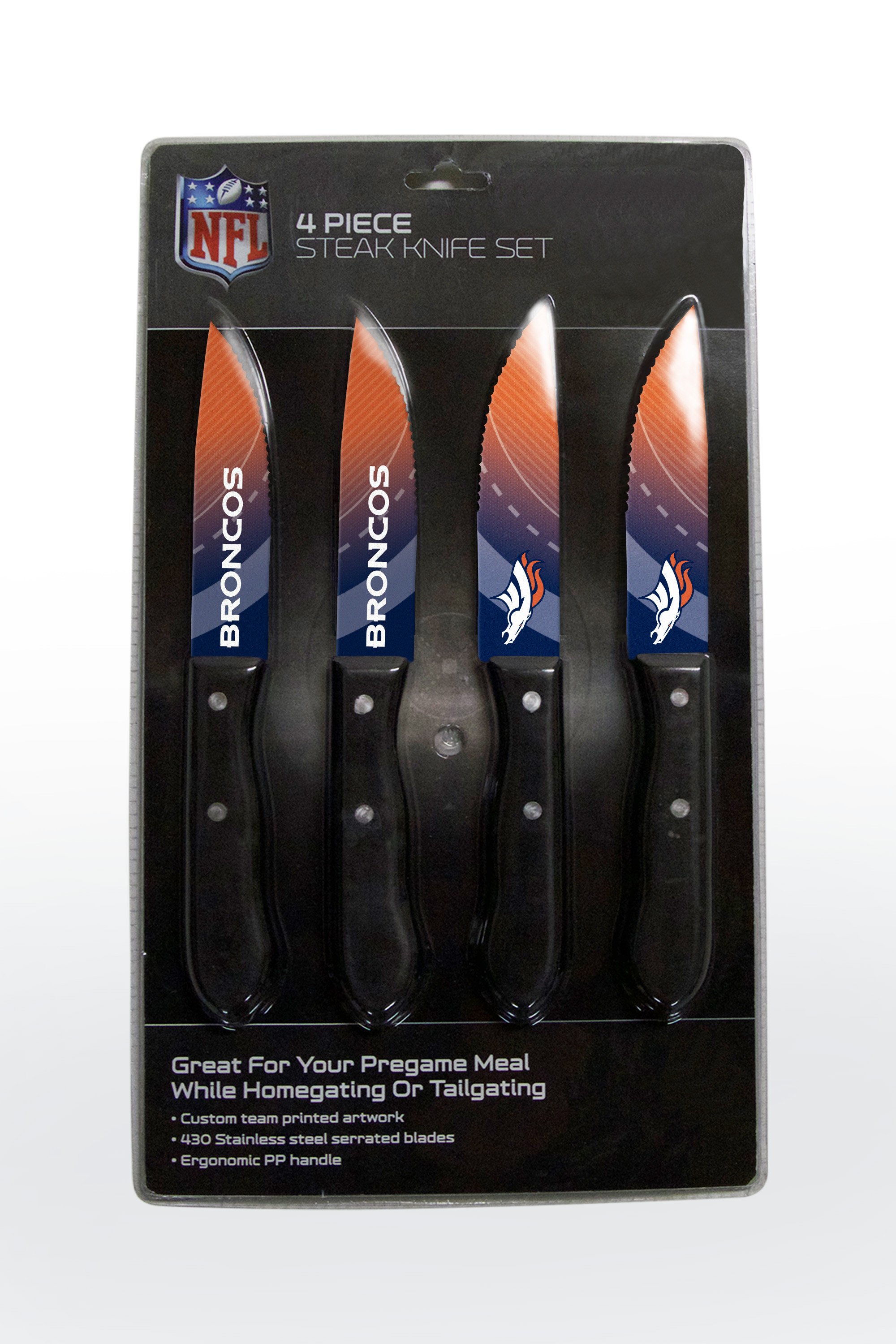 Denver Broncos Steak Knife 4 Pack Set