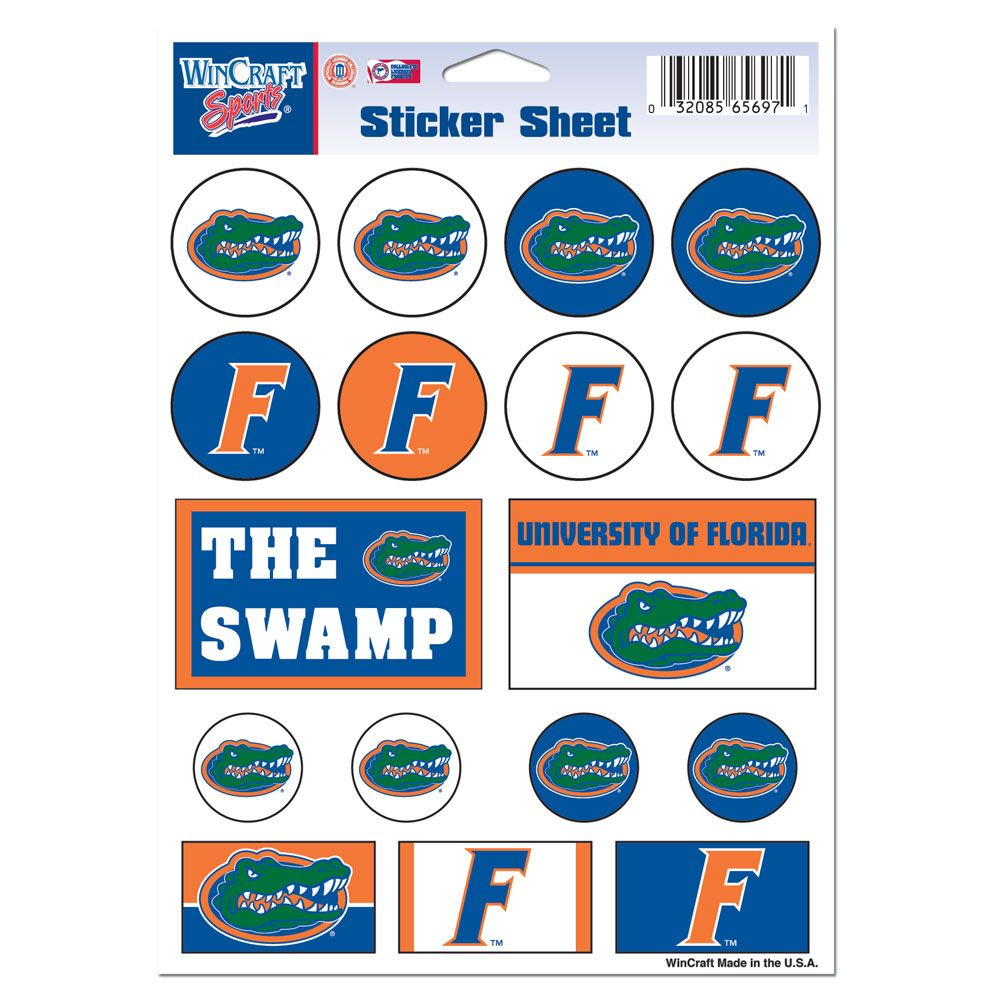 Florida Gators Vinyl Decal Sheet 5x7"