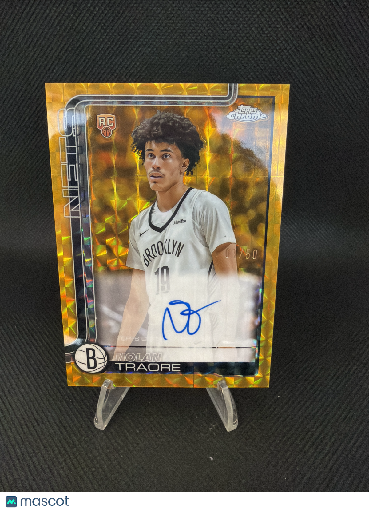 2025 Topps Chrome Basketball Nolan Traore Gold Geometric Auto /50 RC