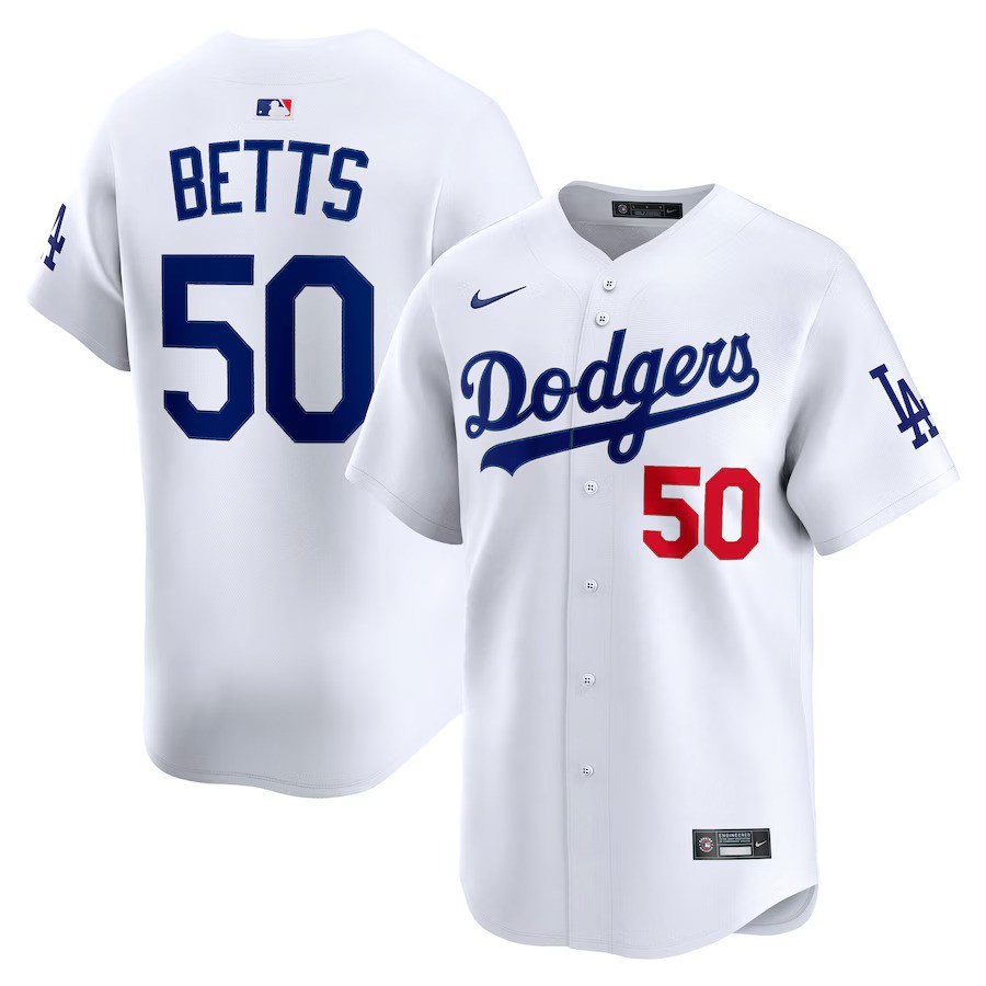 Los Angeles Dodgers Mookie Betts #50 Nike Limited Home Player Jersey