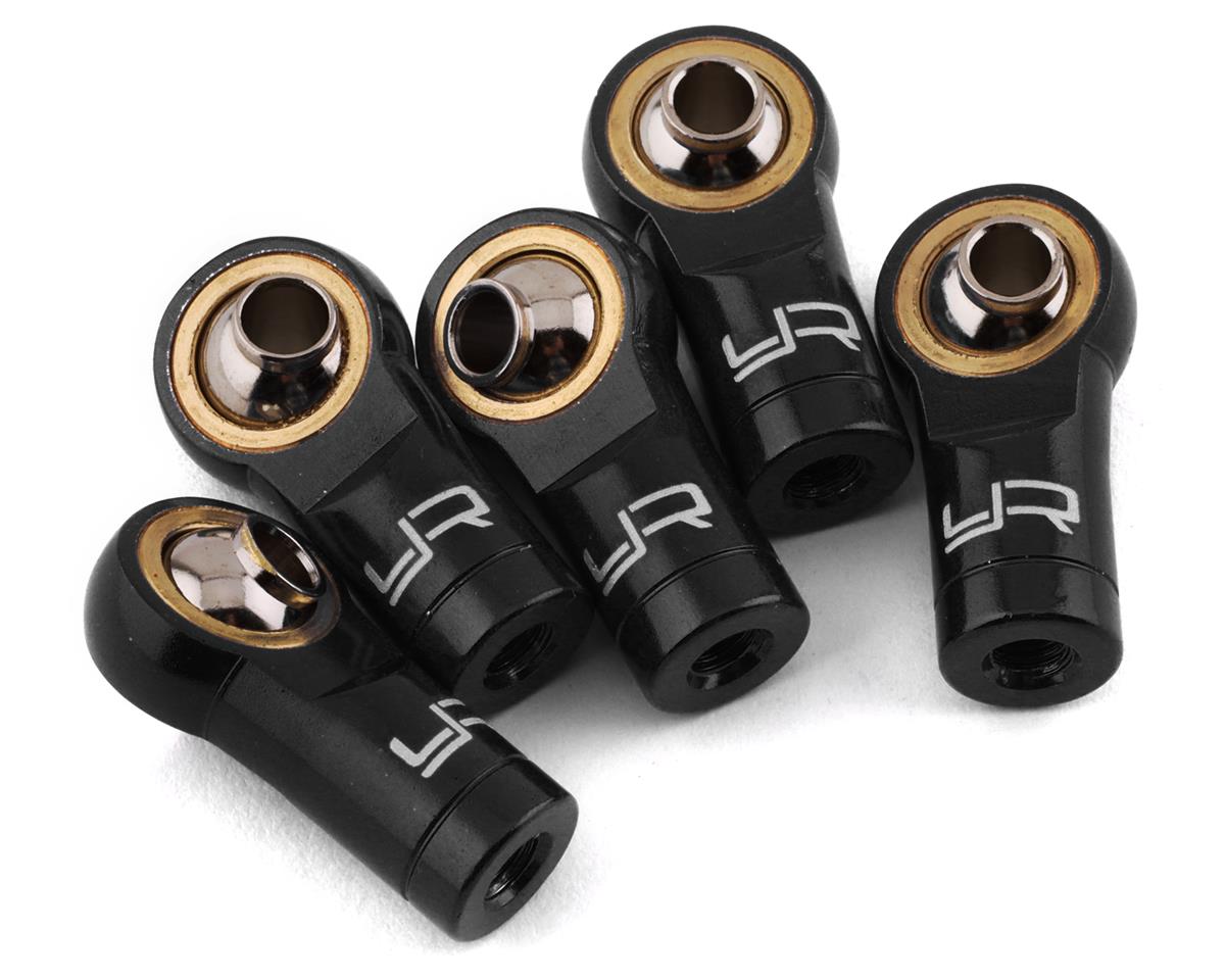 Aluminum Reversed Thread M3 Rod Ends 5pcs Black YA0572BK