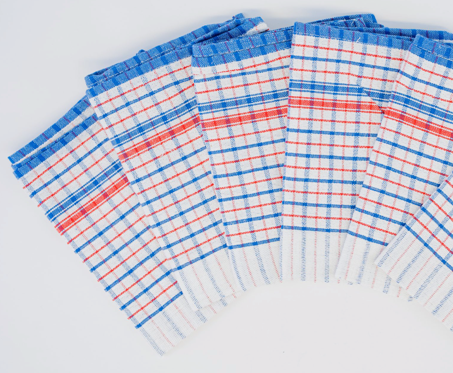 Red Blue and White tea towels