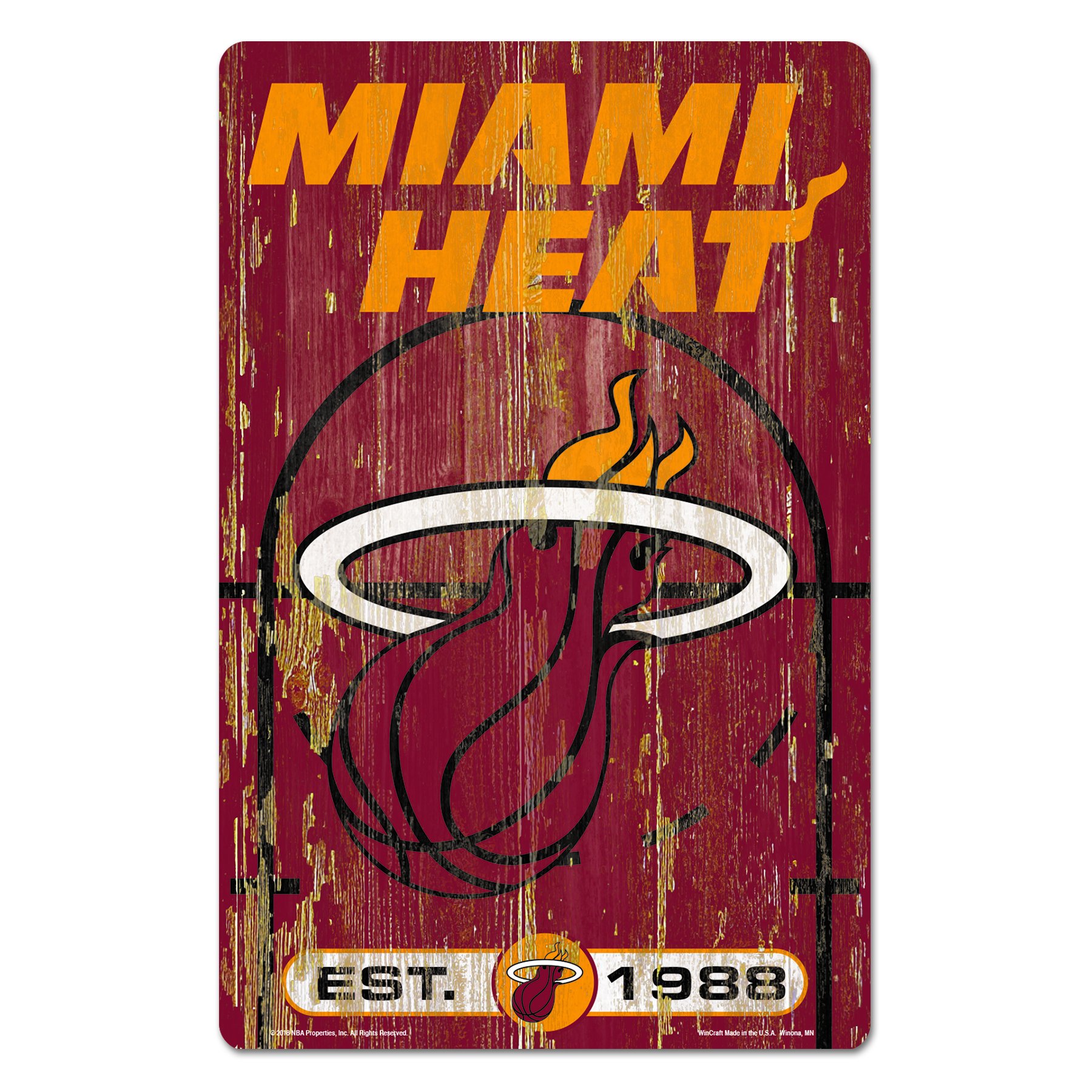 Miami Heat Wood Slogan Sign 11x17"