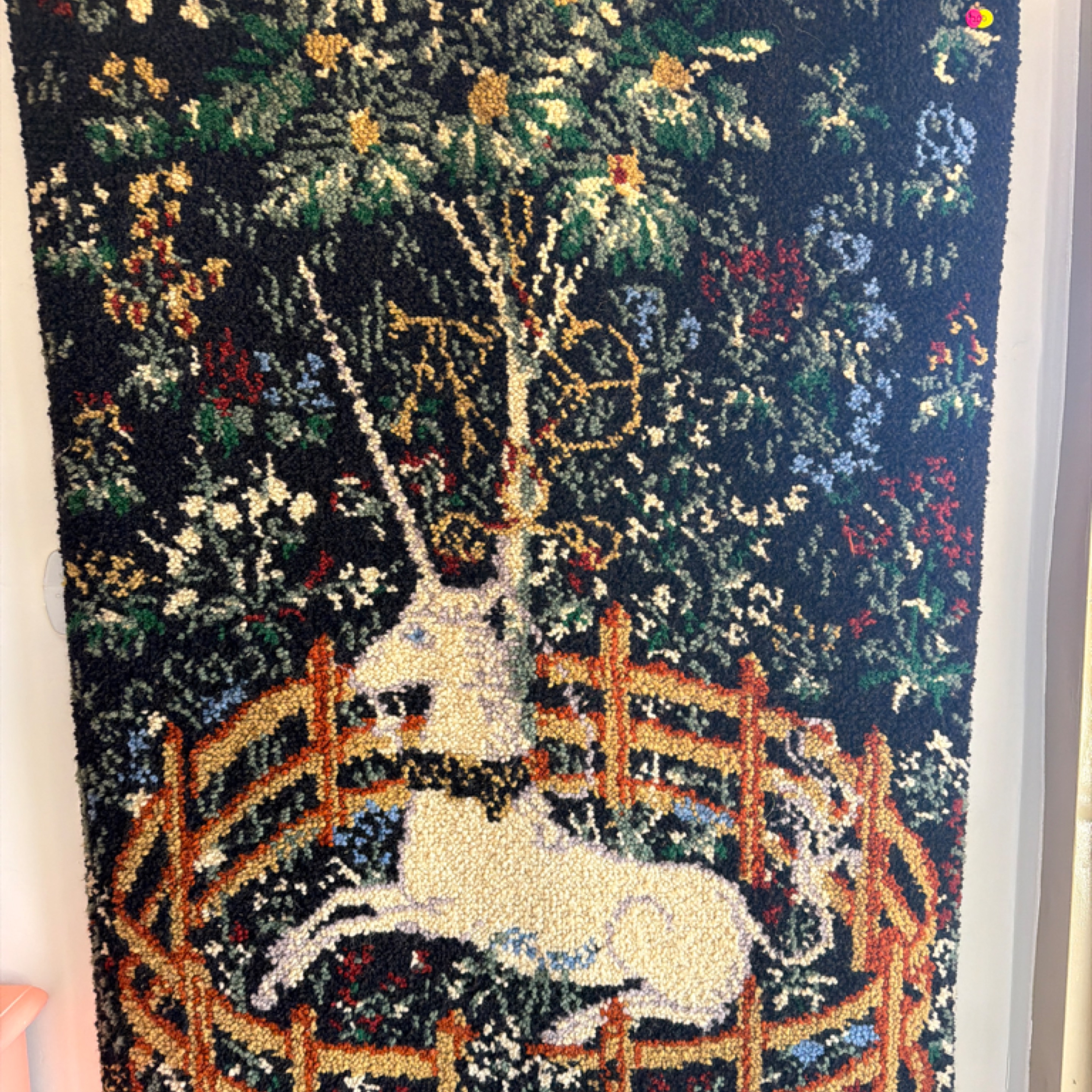 Large Tufted Rug With Unicorn Design