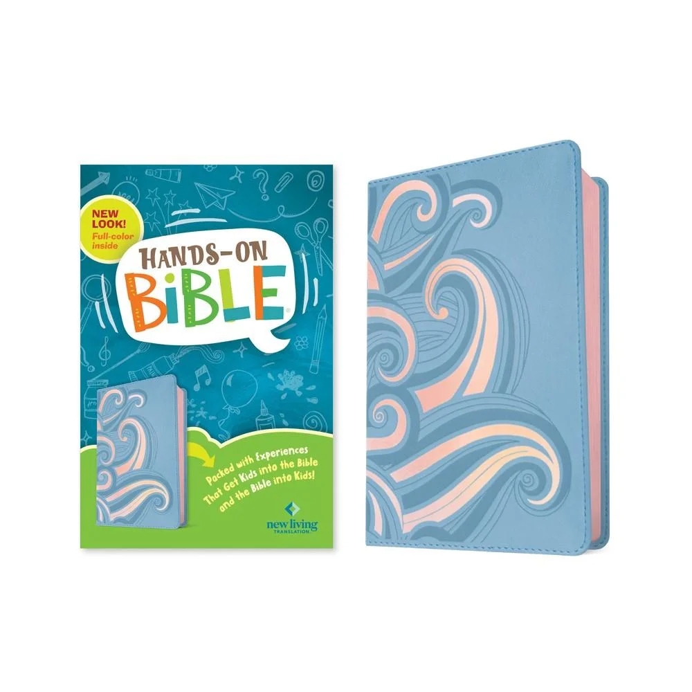 NLT Hands-On Bible, Third Edition (LeatherLike, Periwinkle Pink Waves) - (Leather Bound)