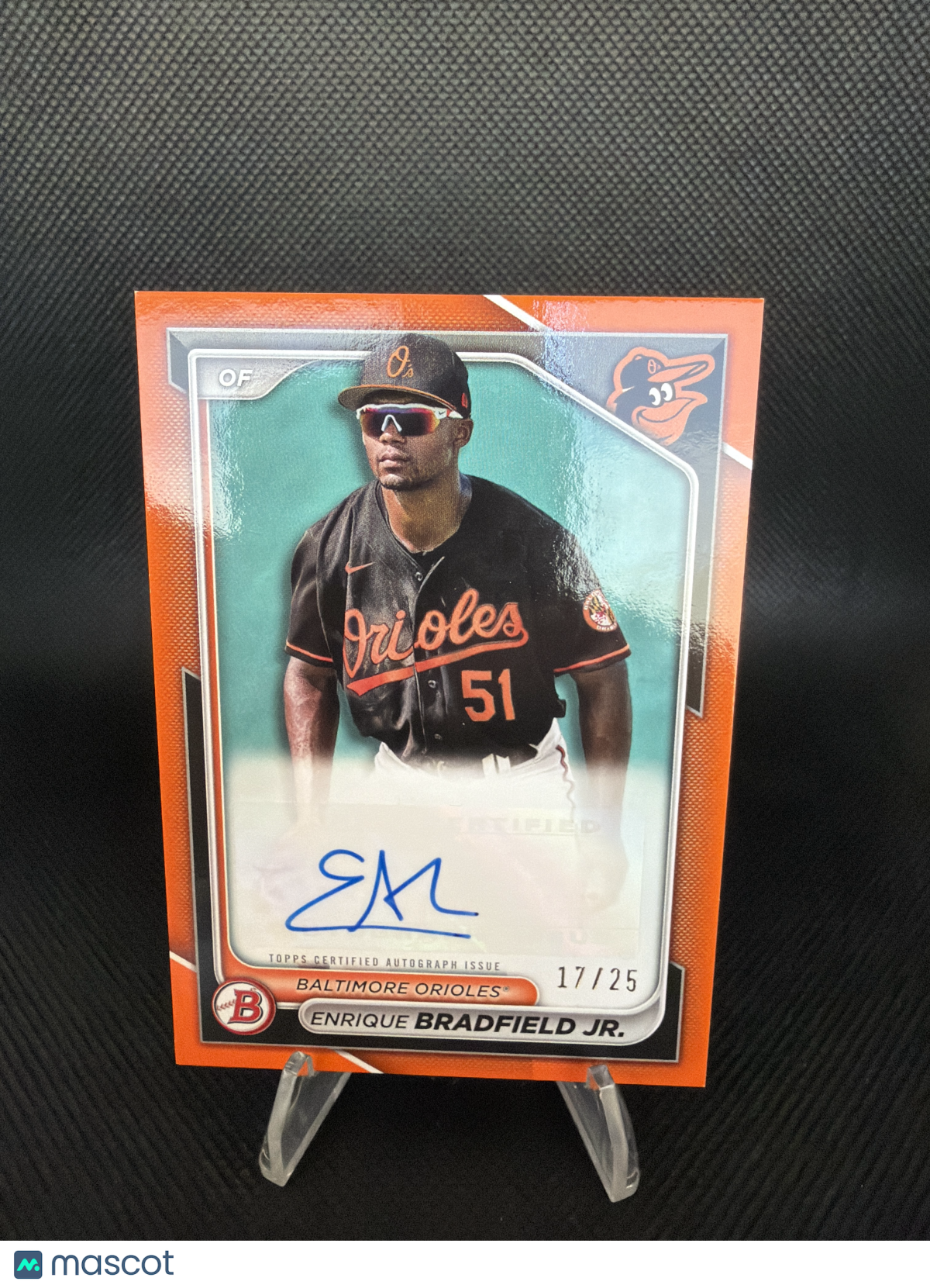 2024 Bowman Enrique Bradfield Jr. Orange auto /25