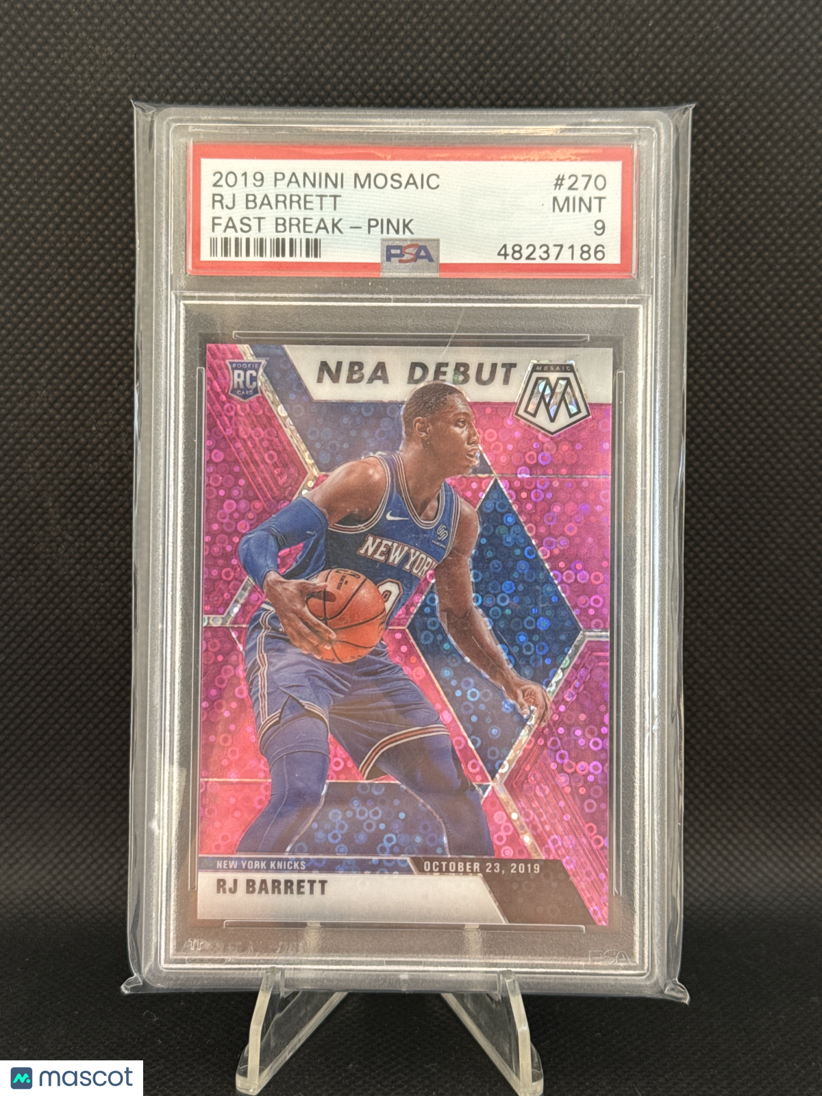 2019 Panini Mosaic RJ Barrett #270 Fast Break Pink PSA 9