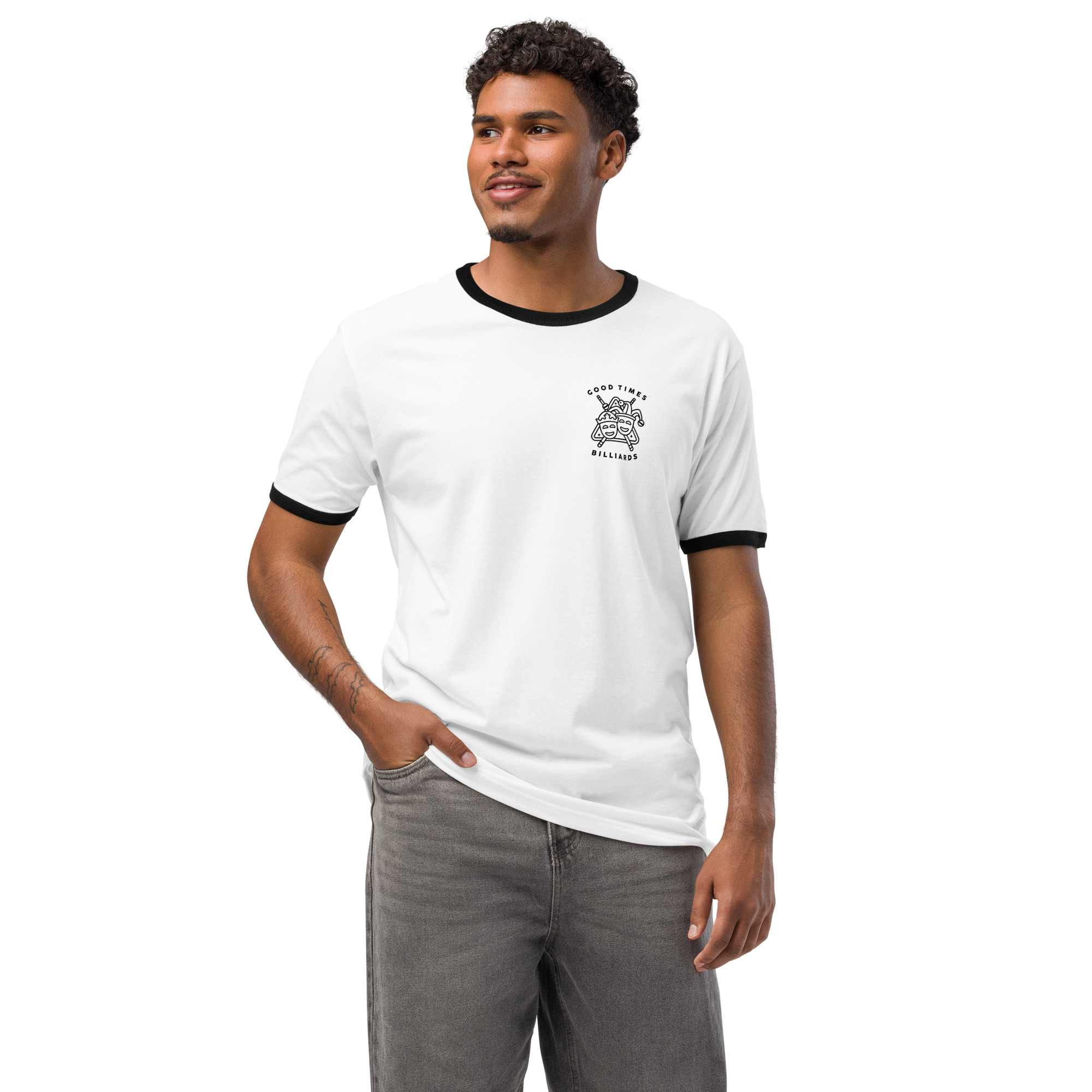 In My Pool Hall Era Unisex Ringer T-Shirt – Retro Billiards Graphic Tee | Good Times Billiards | Next Level 3604 thumbnail 2