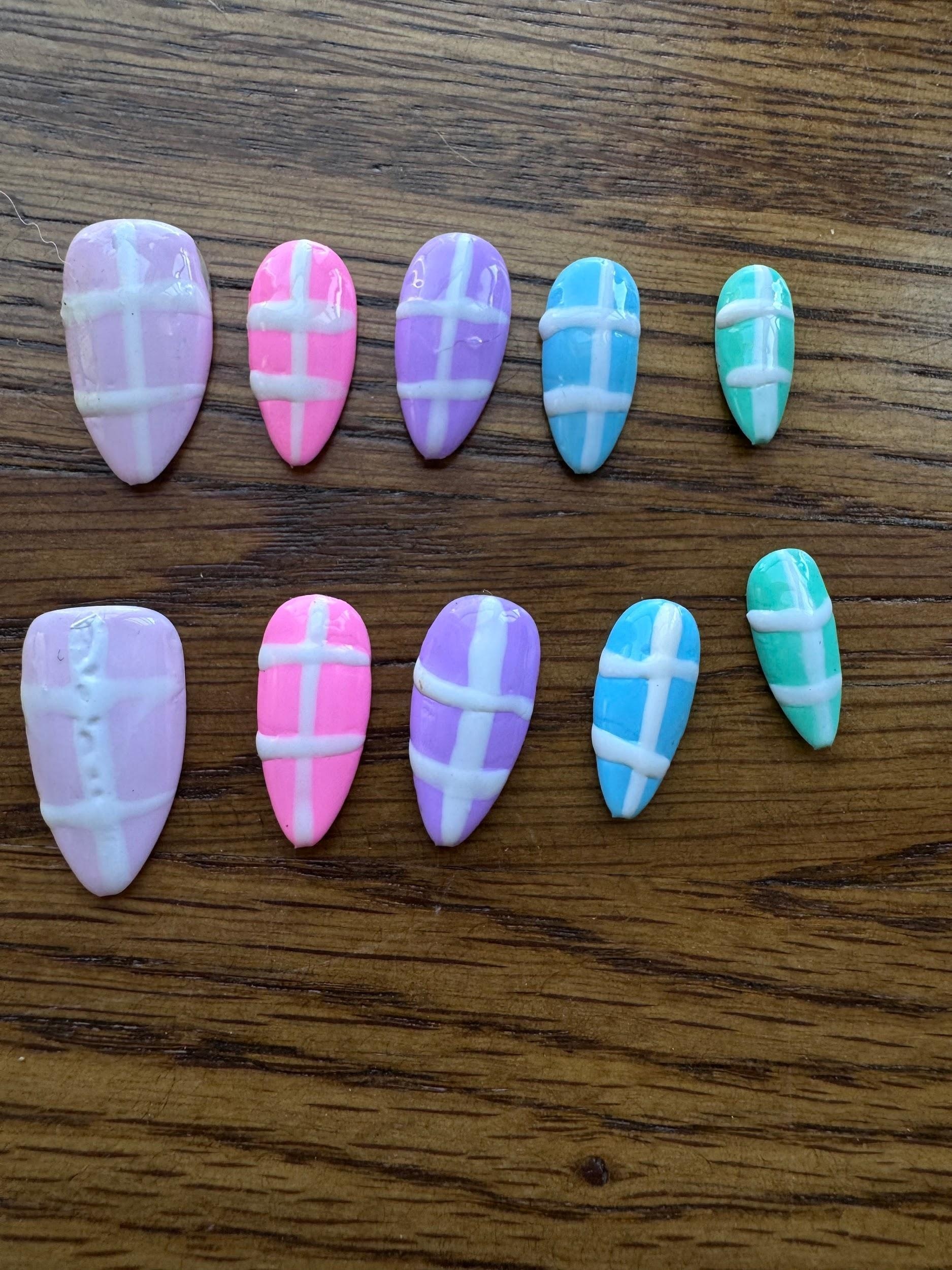 Criss Cross Colors hand-painted nail set