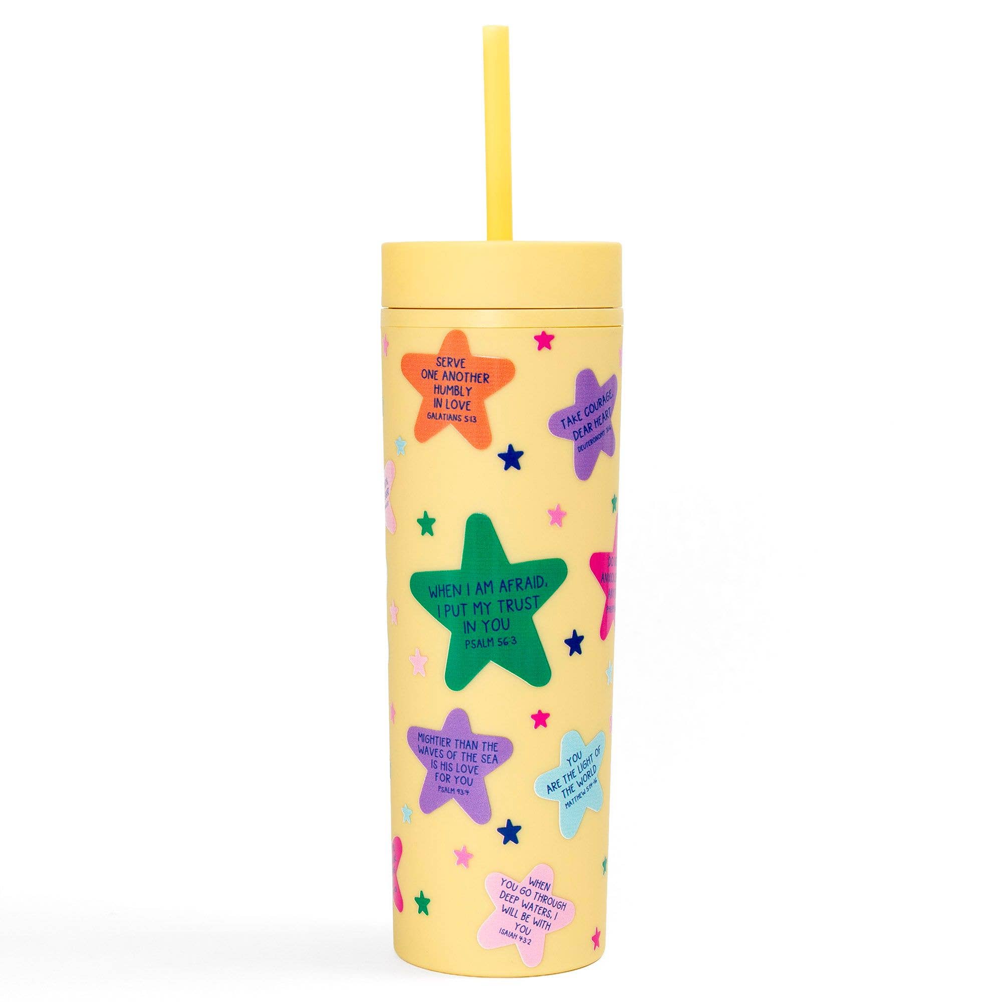 Bible Verses & Stars Faith-Inspired 16oz Acrylic Tumbler