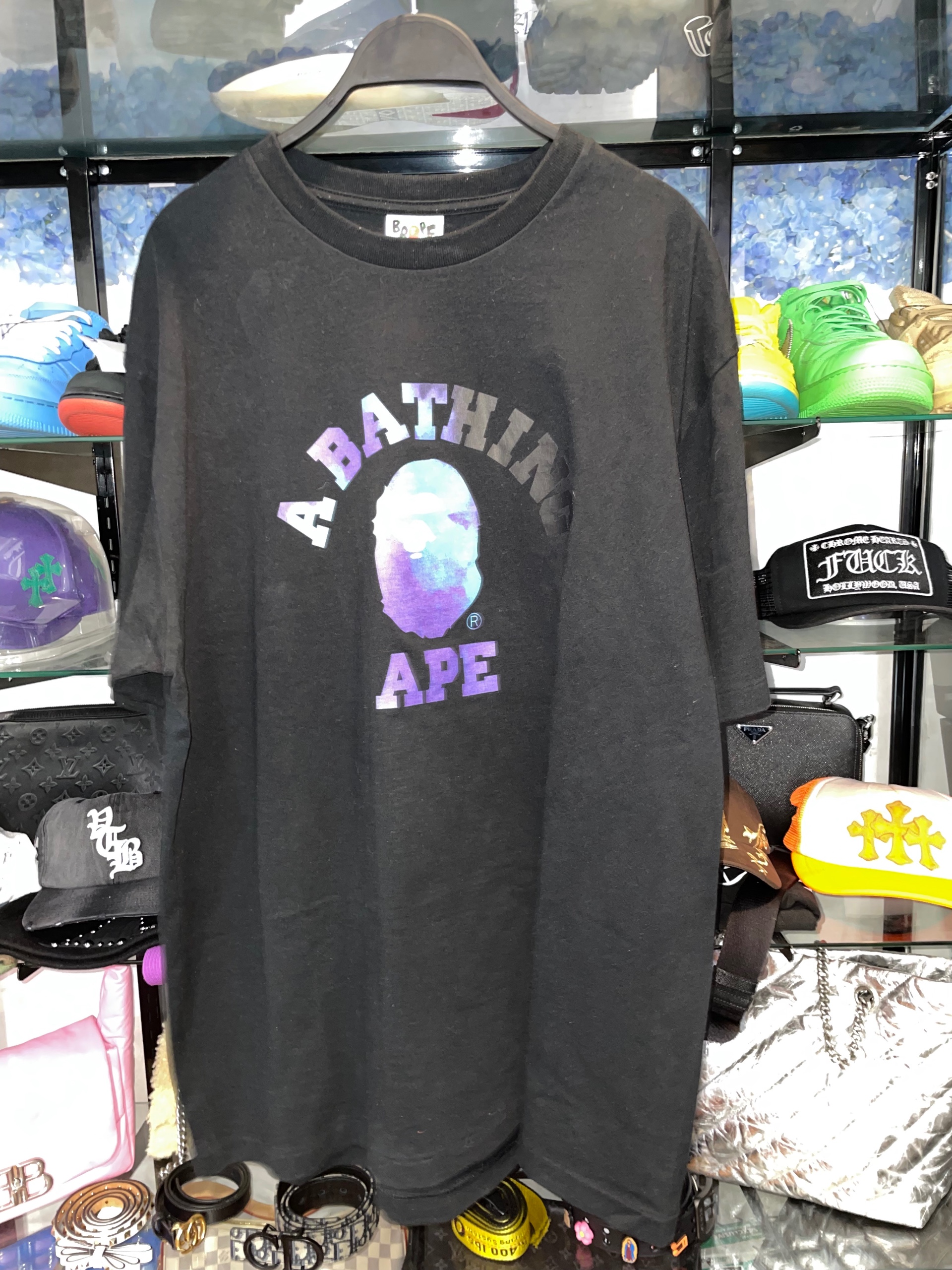 BAPE Black Tie Dye College T-shirt by A Bathing Ape 2XL