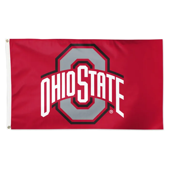 Ohio State Buckeyes Red Primary Logo Flag 3x5'