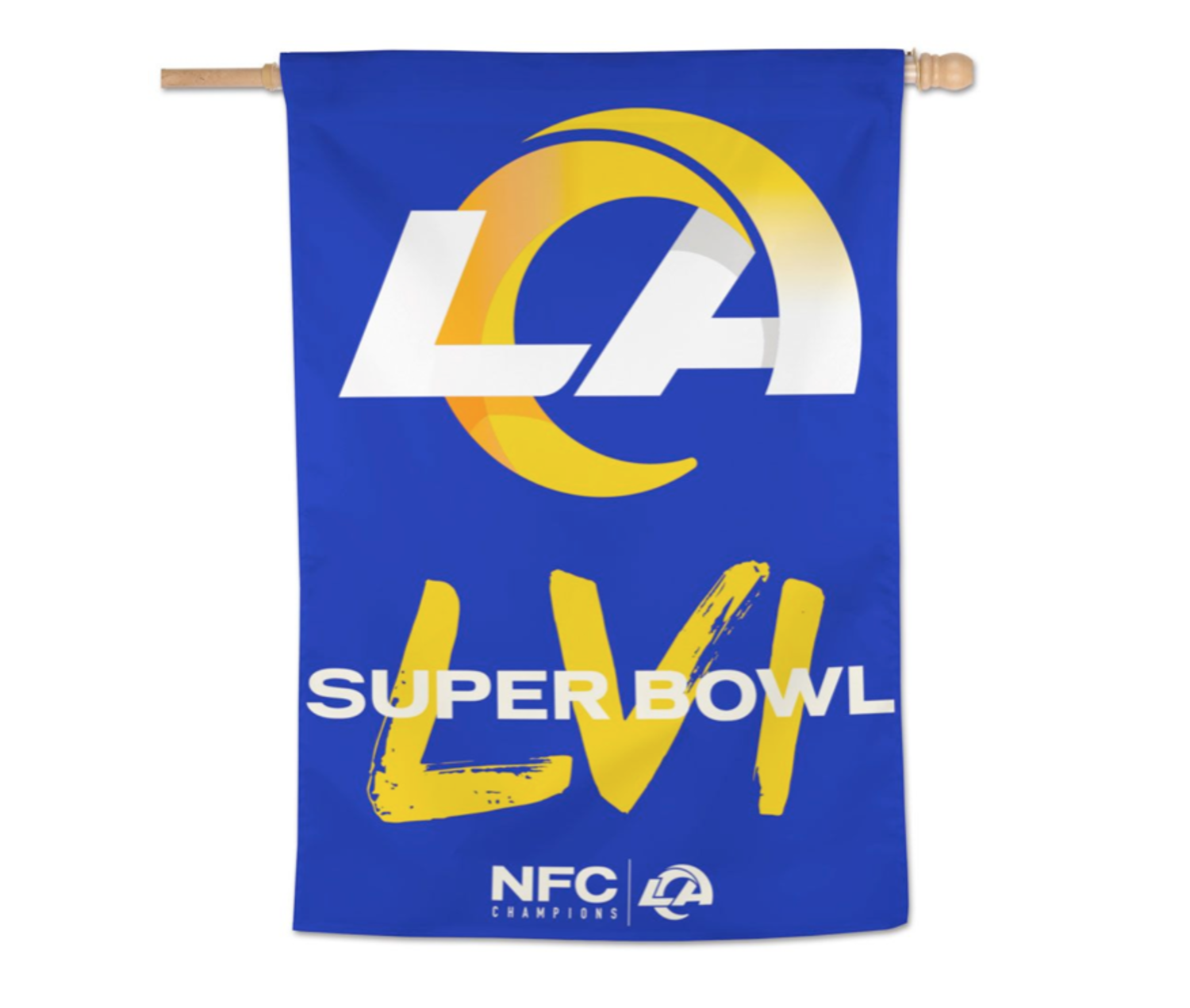 Los Angeles Rams Super Bowl LVI Vertical Flag