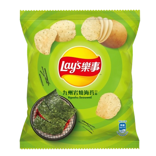 Lays Taiwan Import Kyushu Seaweed Flavor Chips 1.2 oz 12ct
