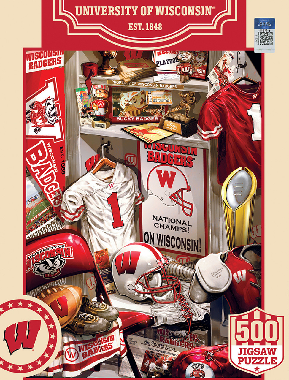 Wisconsin Badgers Lockeroom Puzzle 500 Piece