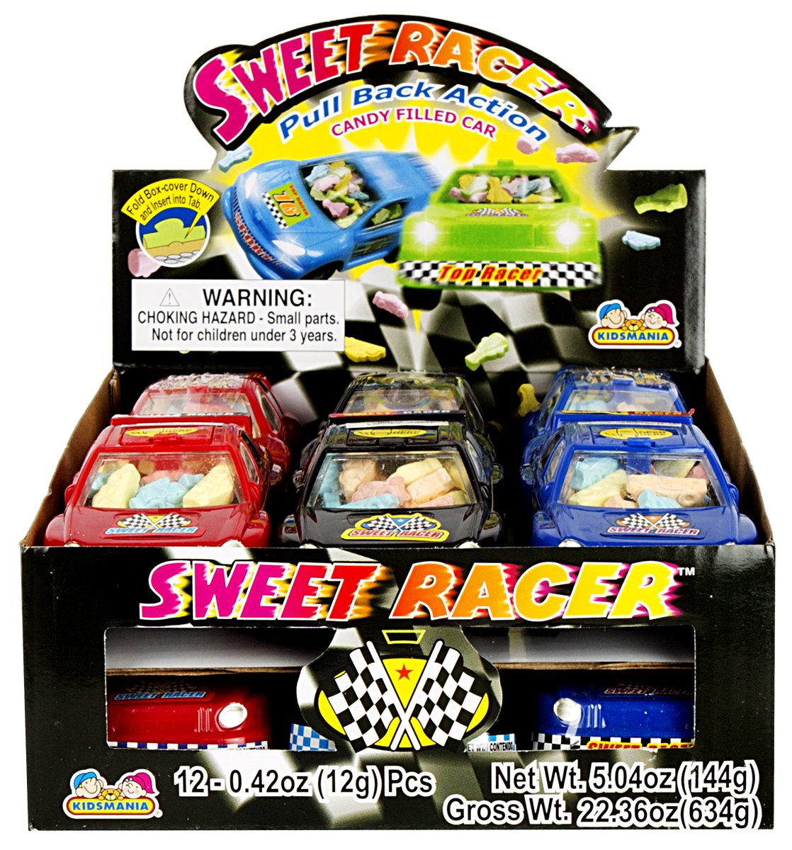 Kidsmania Sweet Racer 12 Ct 0.42 Oz Candy Filled Cars Toy