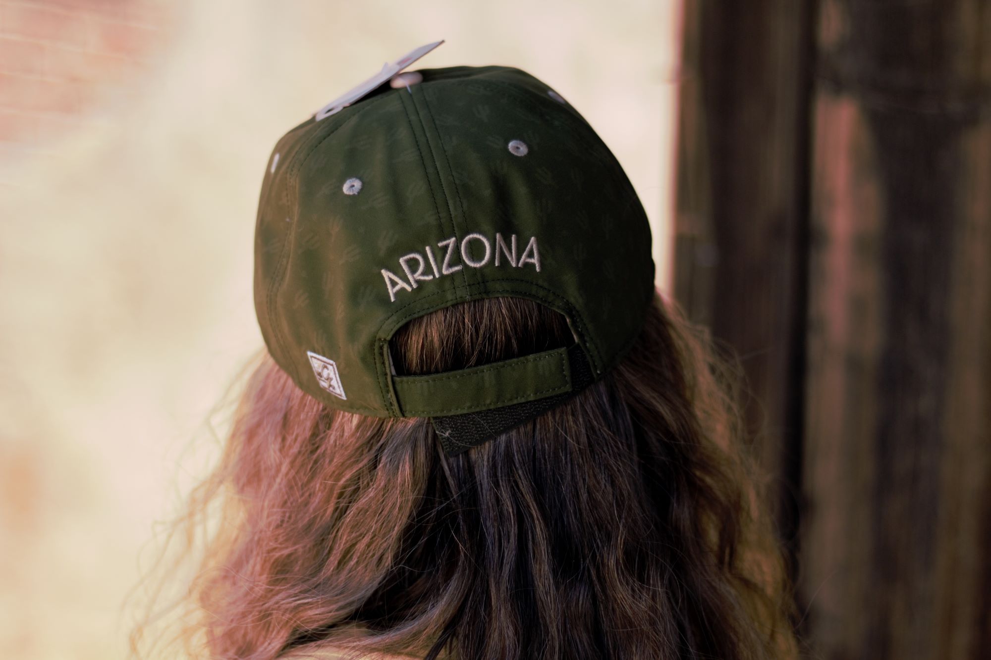 Olive green cap-cactus pattern