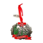 Arizona State Silver Pewter Ornament Christmas Souvenir Gift Holiday Cactus Decorations