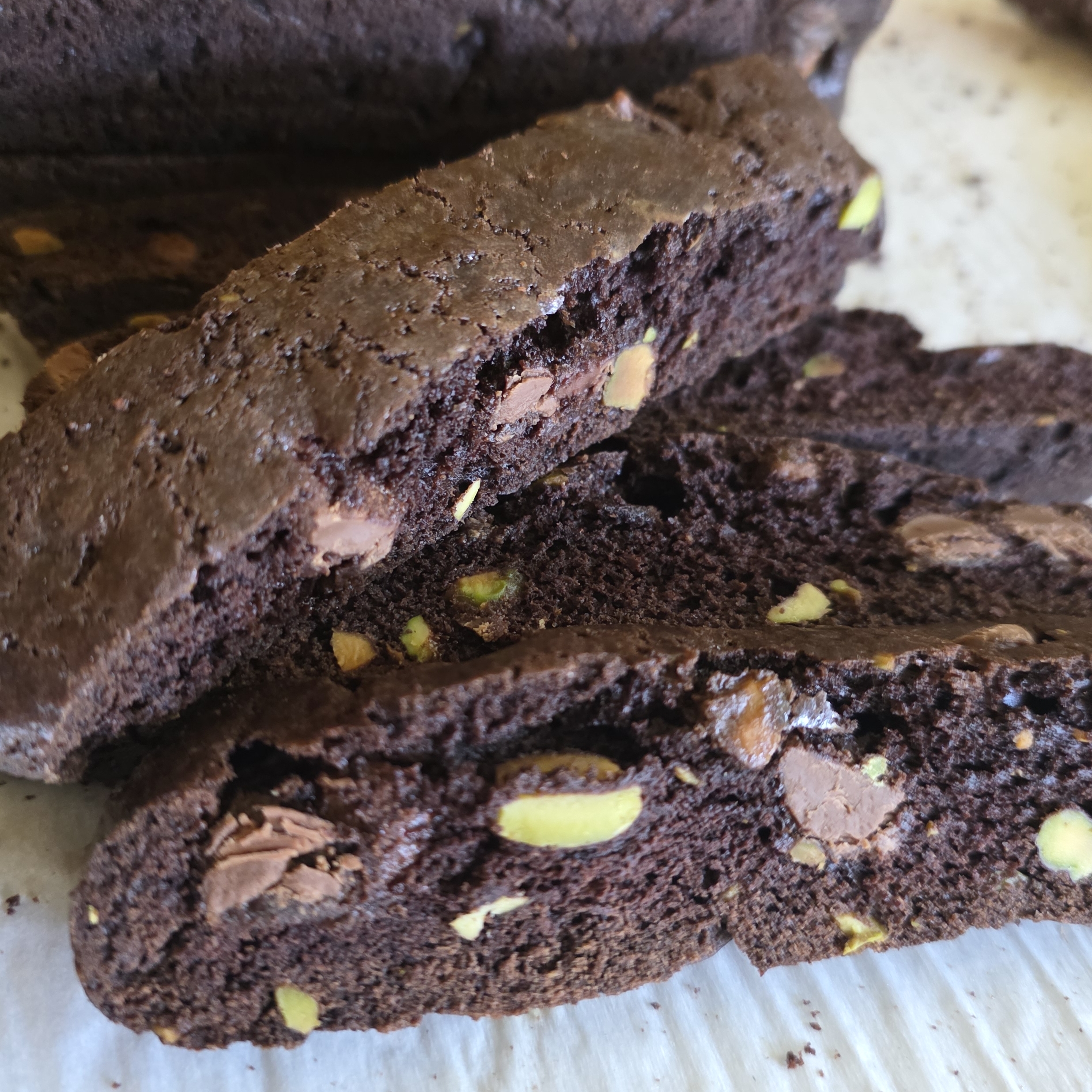  Biscotti-Double Chocolate Espresso Pistachio