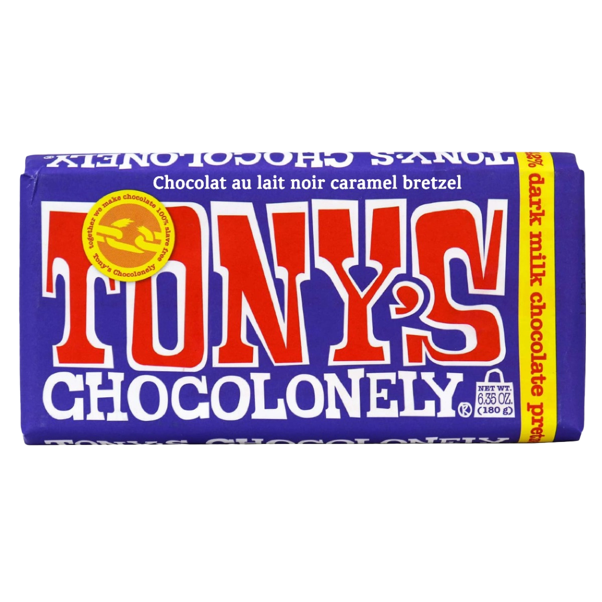 Tonys Chocolonely Dark Milk Chocolate Pretzel Toffee Bar 180g