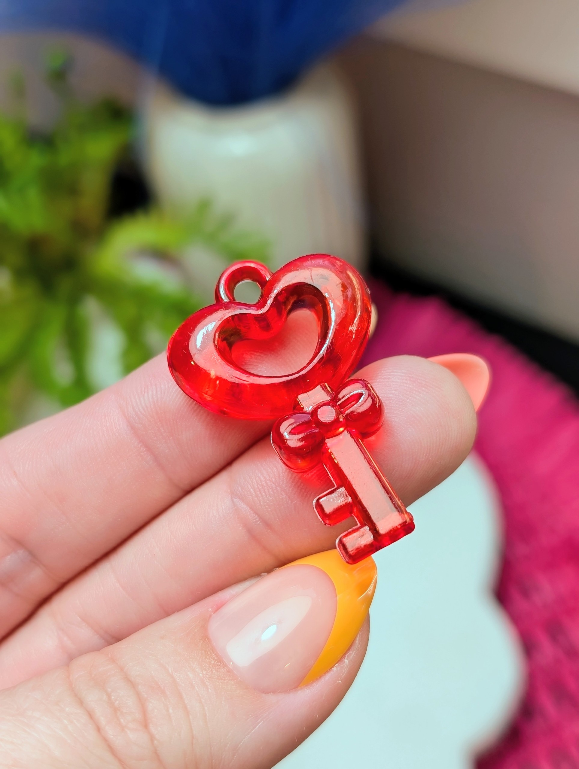 Heart Key Charms
