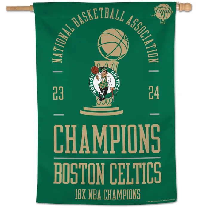 Boston Celtics 2023-24 Wolrd Champions Vertical House Flag 28x40"