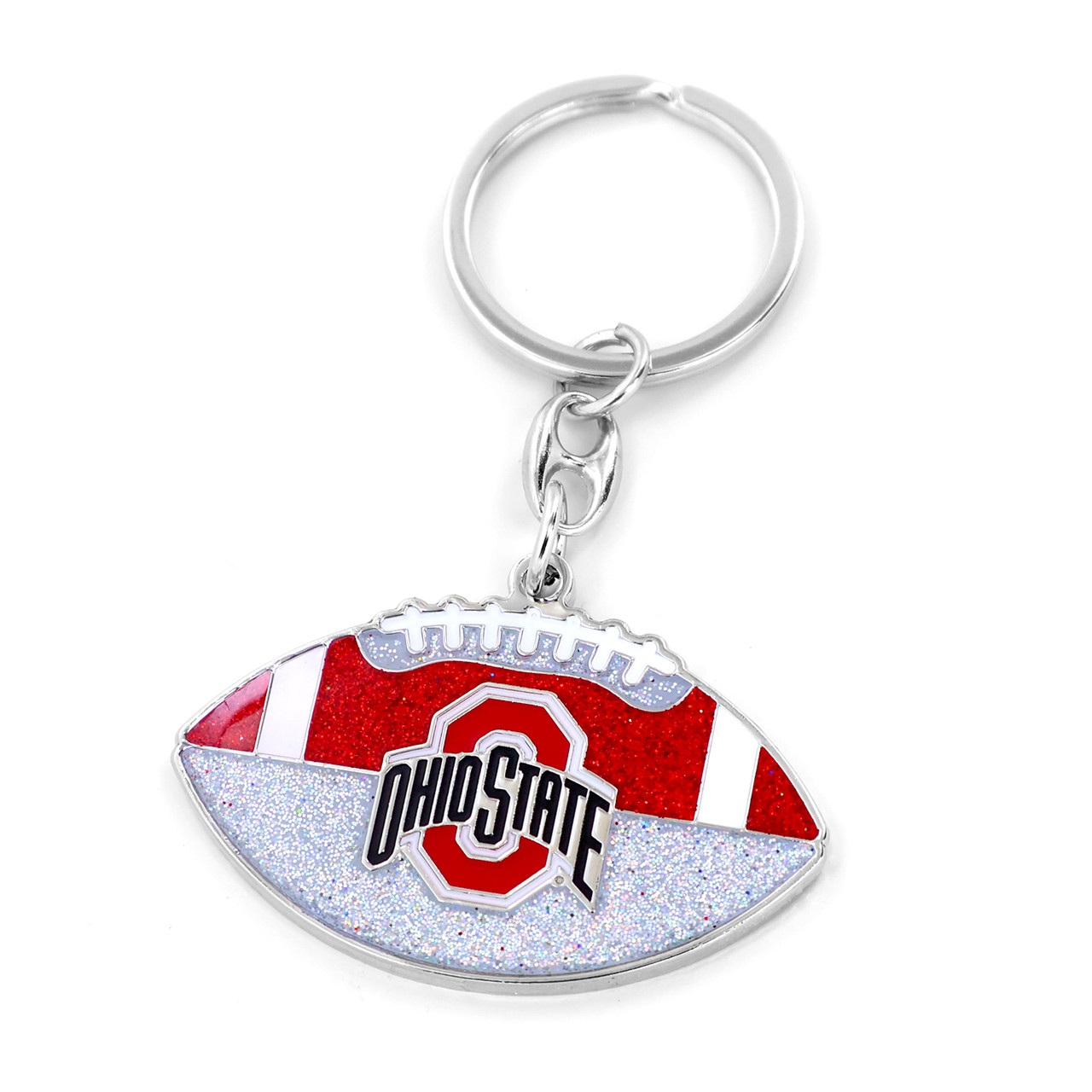 Ohio State Buckeyes Glitter Football Keychain