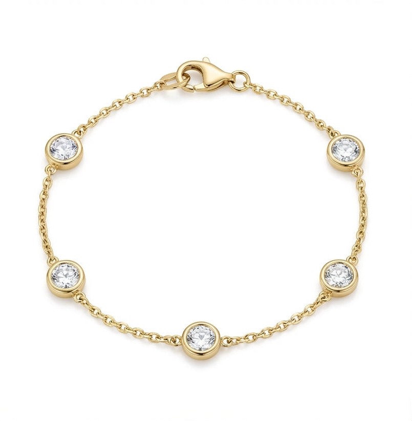 0.75ct Yellow Gold Diamond Bracelet – 7”