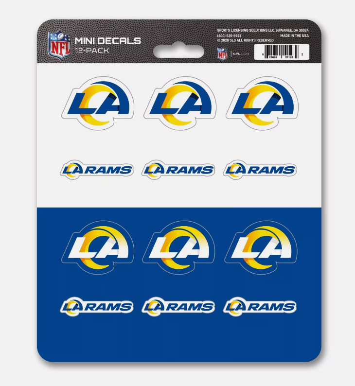 Los Angeles Rams Mini Decals 12pk Set