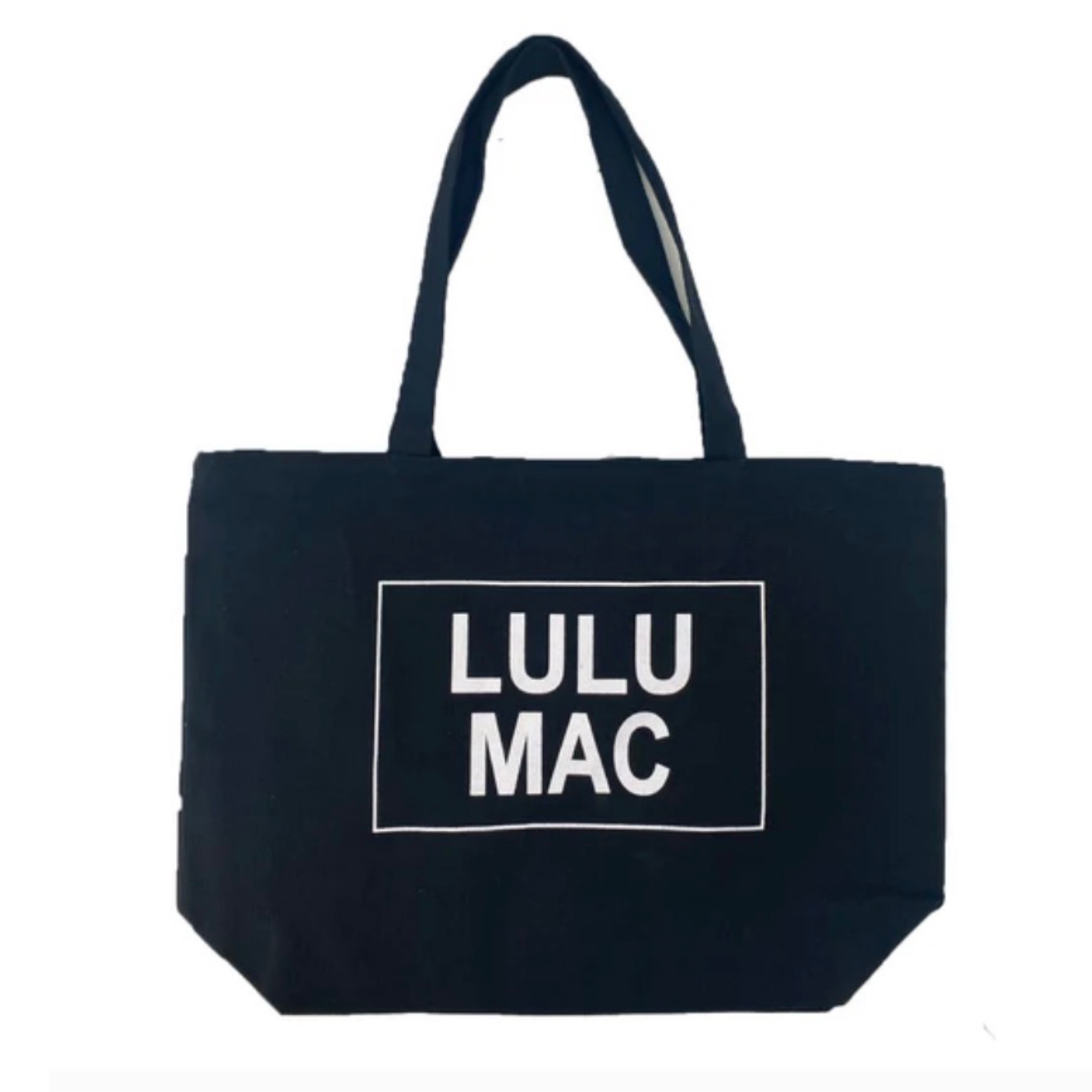 LuluMac canvas tote black/black logo — Bama Tan boutique, Tuscaloosa AL