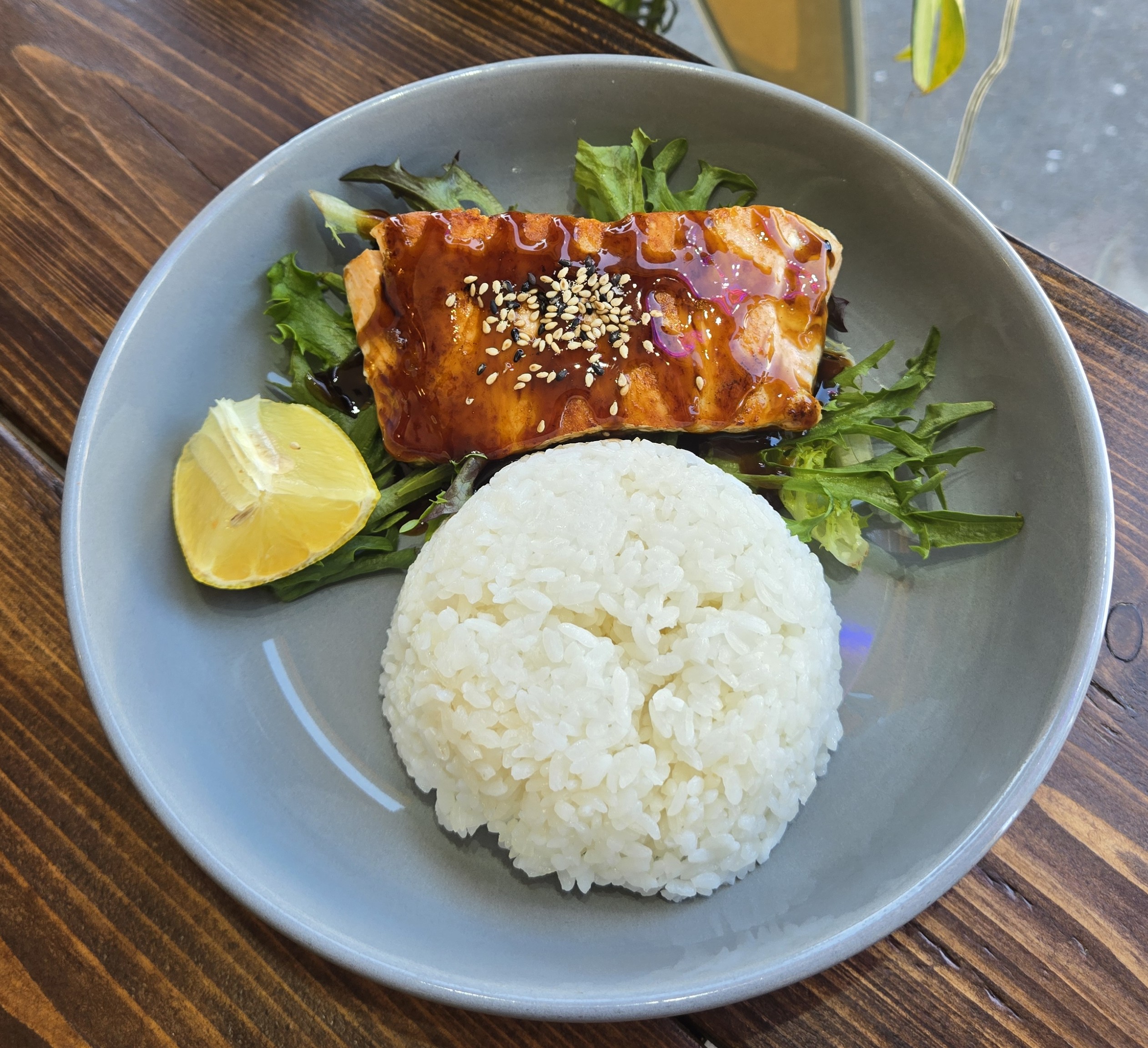 Teriyaki Salmon with Steamed Rice