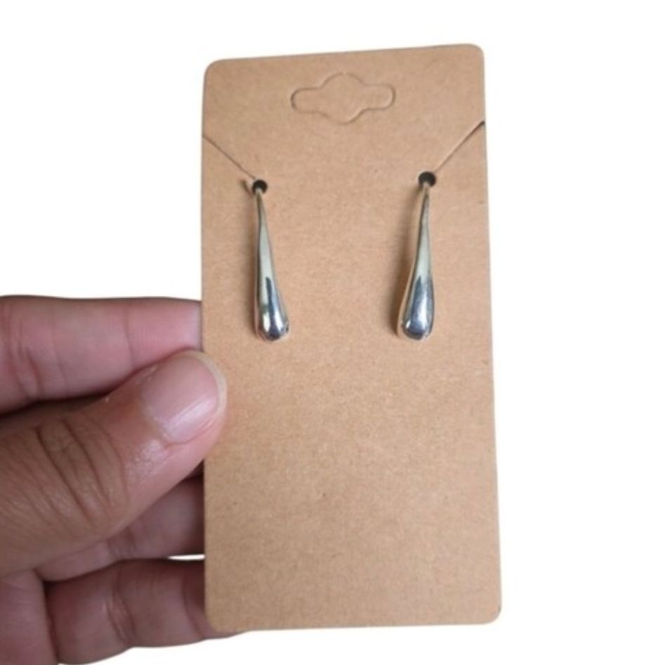 Vintage 925 Silver Teardrop Dangle Earrings 1"