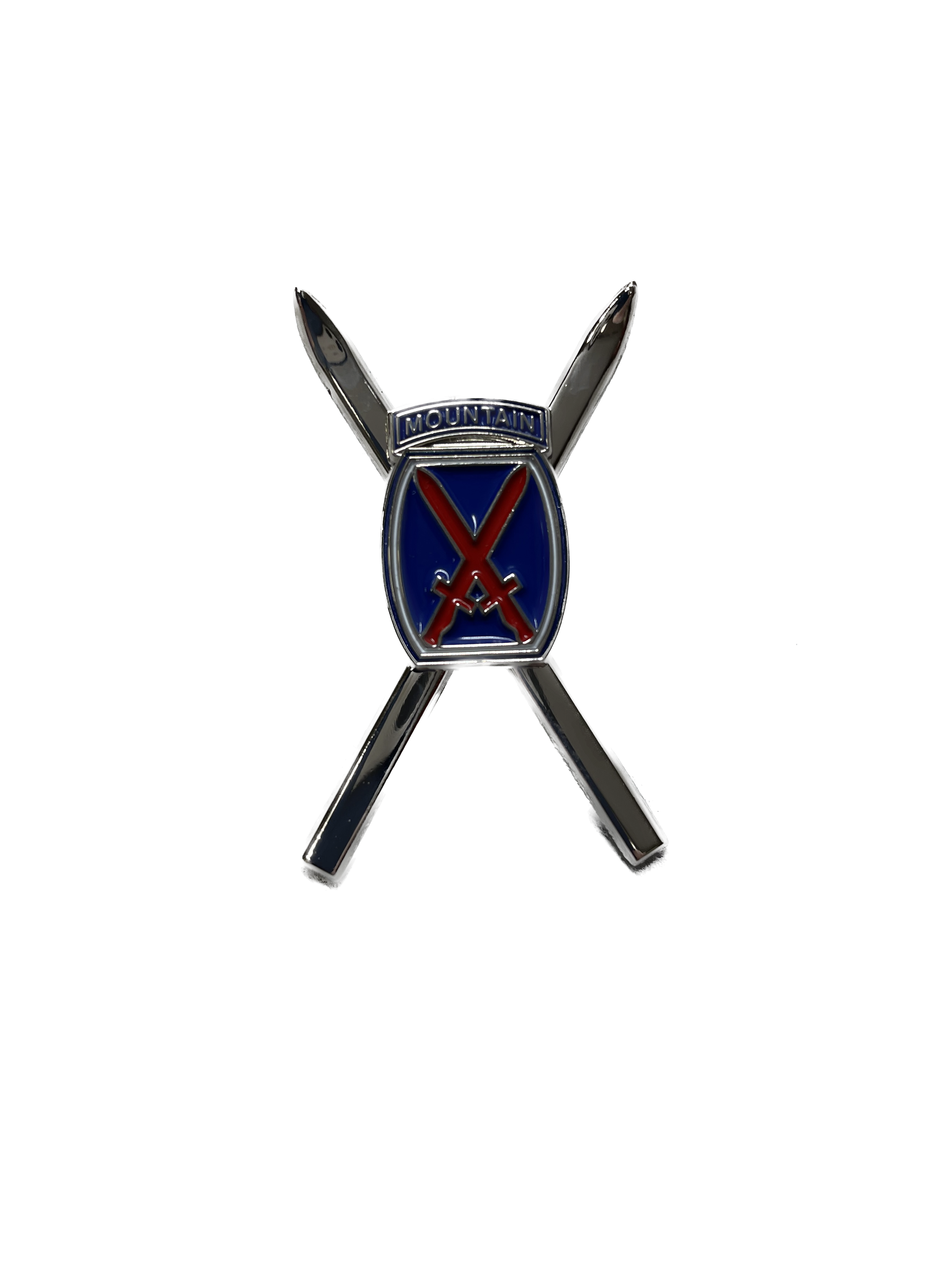 Silver Crossed Skis 10th pin