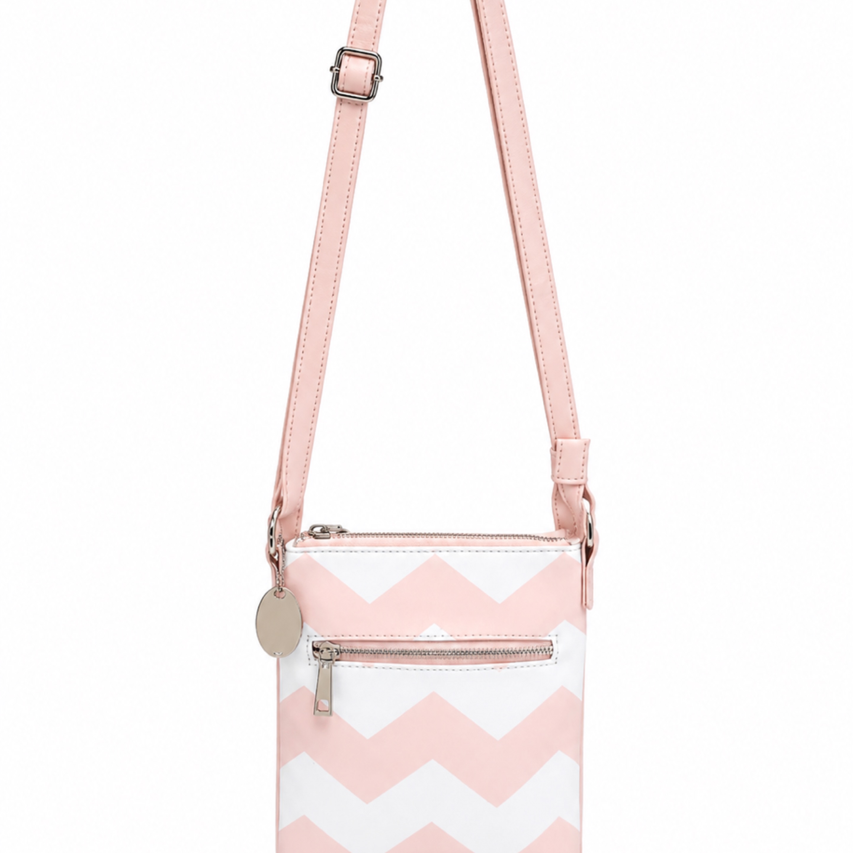 Blush Pink Chevron Crossbody Bag