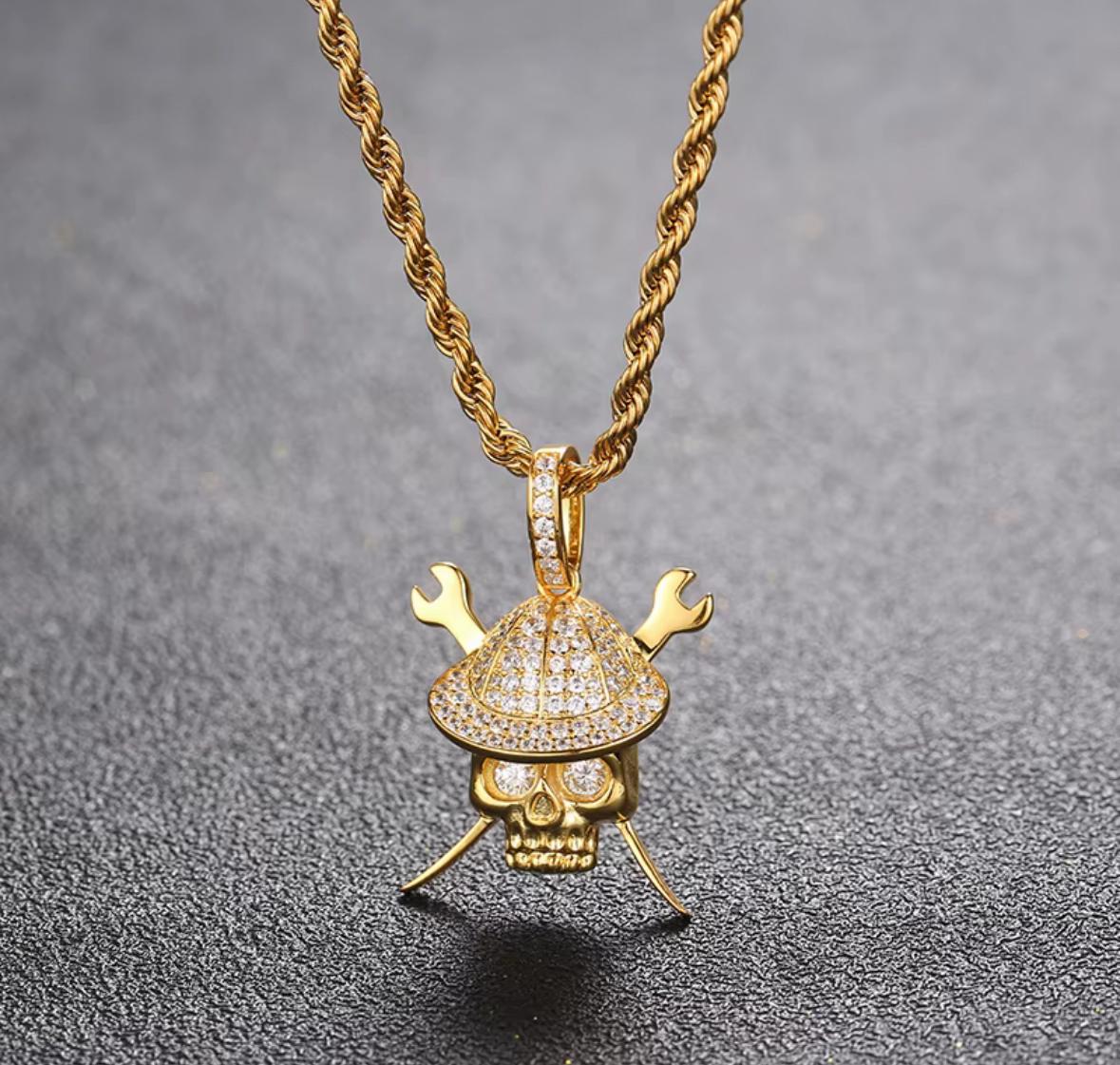 Samurai Skull Pendant Necklace, image 4