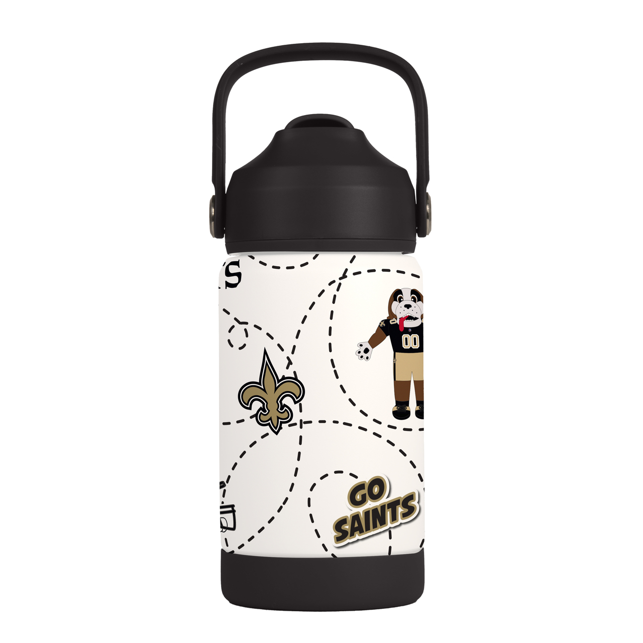 New Orleans Saints Kids Stainless Steel Mascot Bottle 12oz
