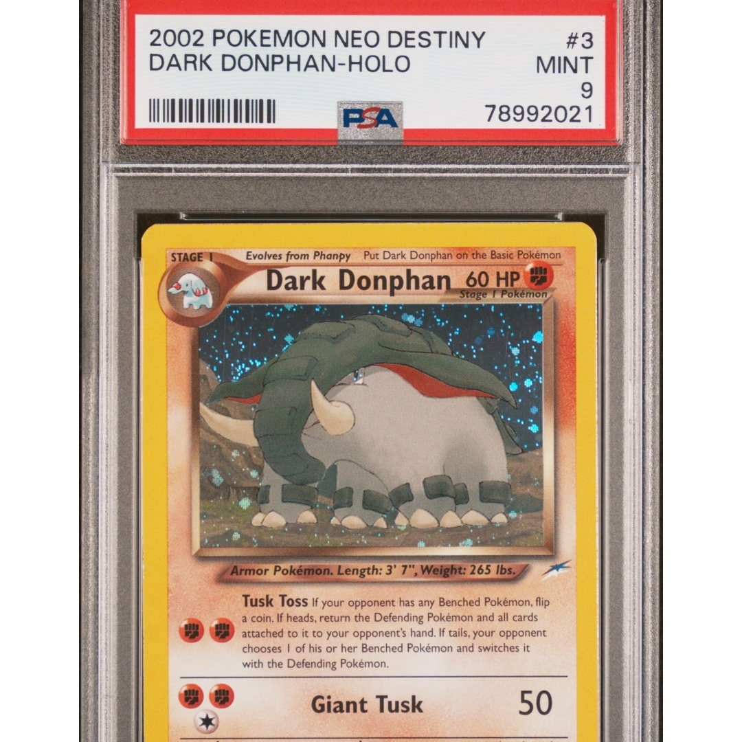 Psa 9 Dark Donphan Unlimited Neo Destiny Holo Graded Card