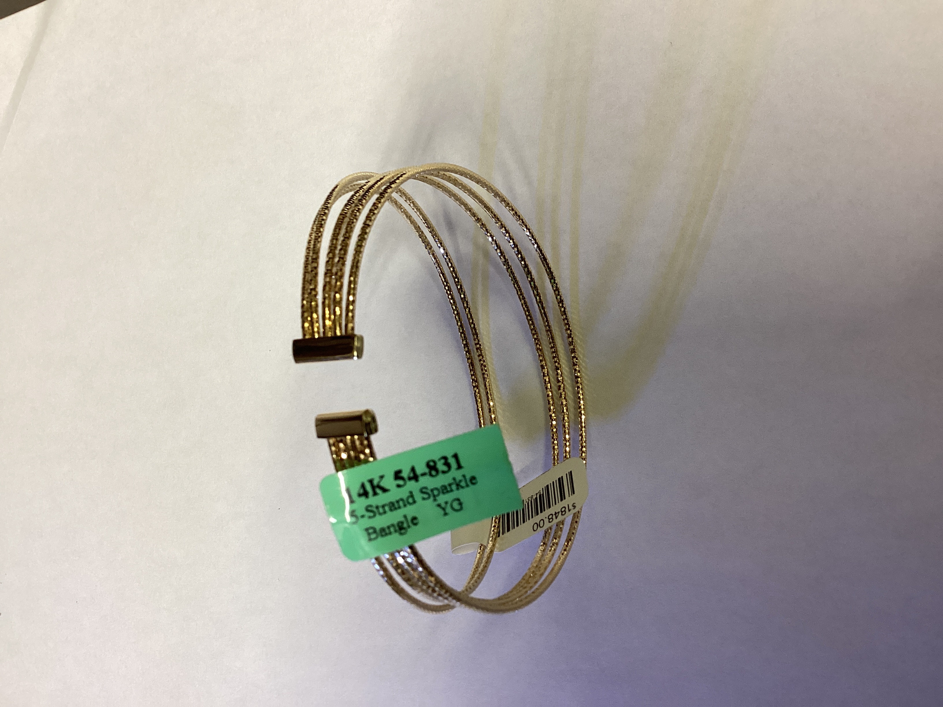 14K 5 Strand YG (12.22g) Sparkle Bracelet