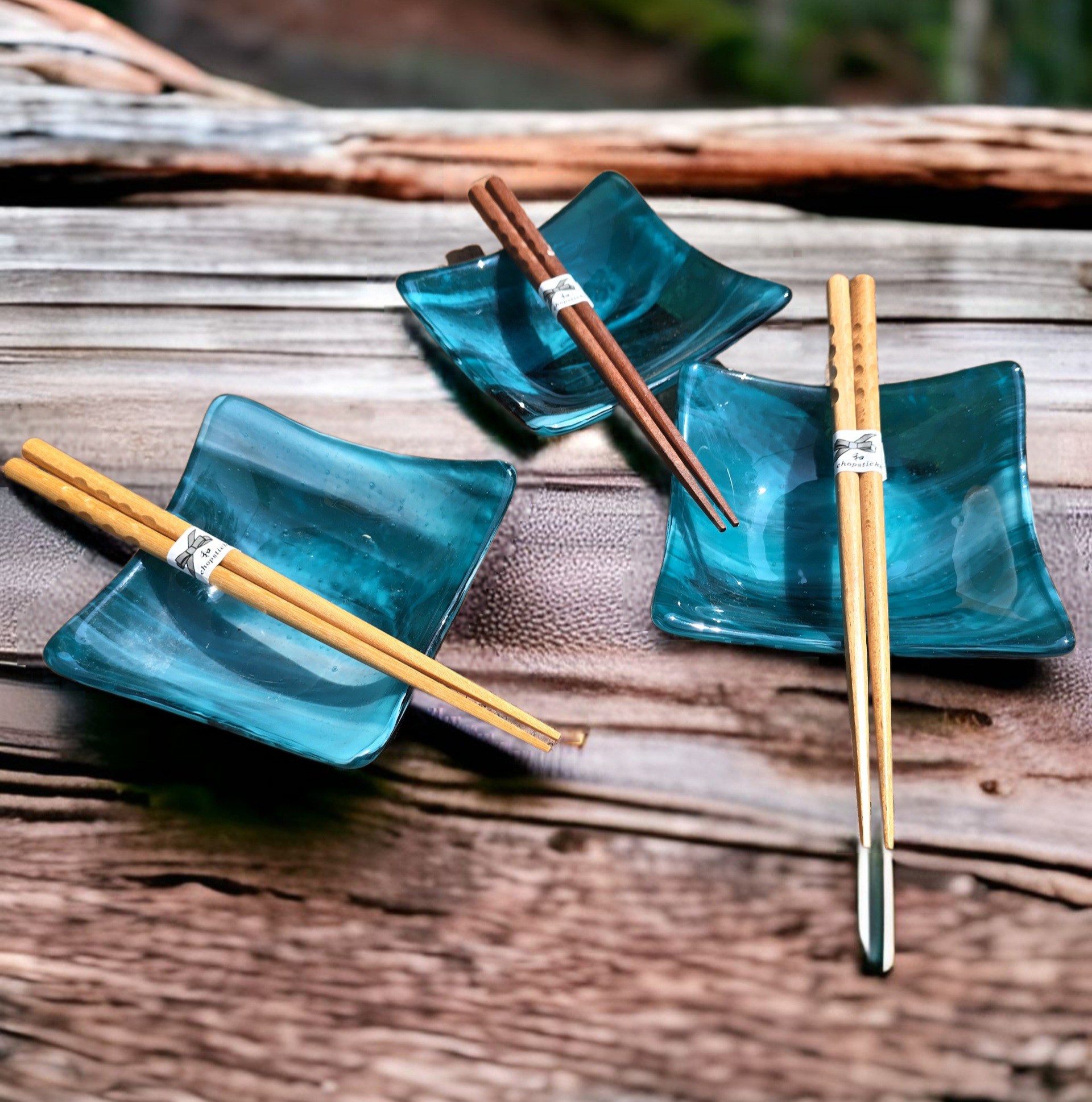 Sushi Dish Teal 5 inch (1) by Moss Creek Art