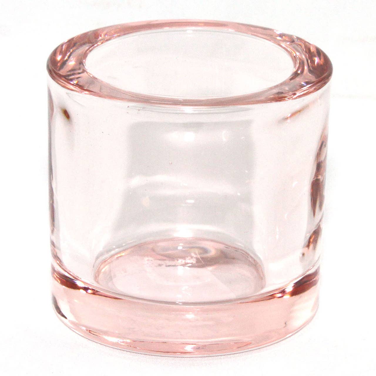 Heavy Glass Votive Holder | Peach