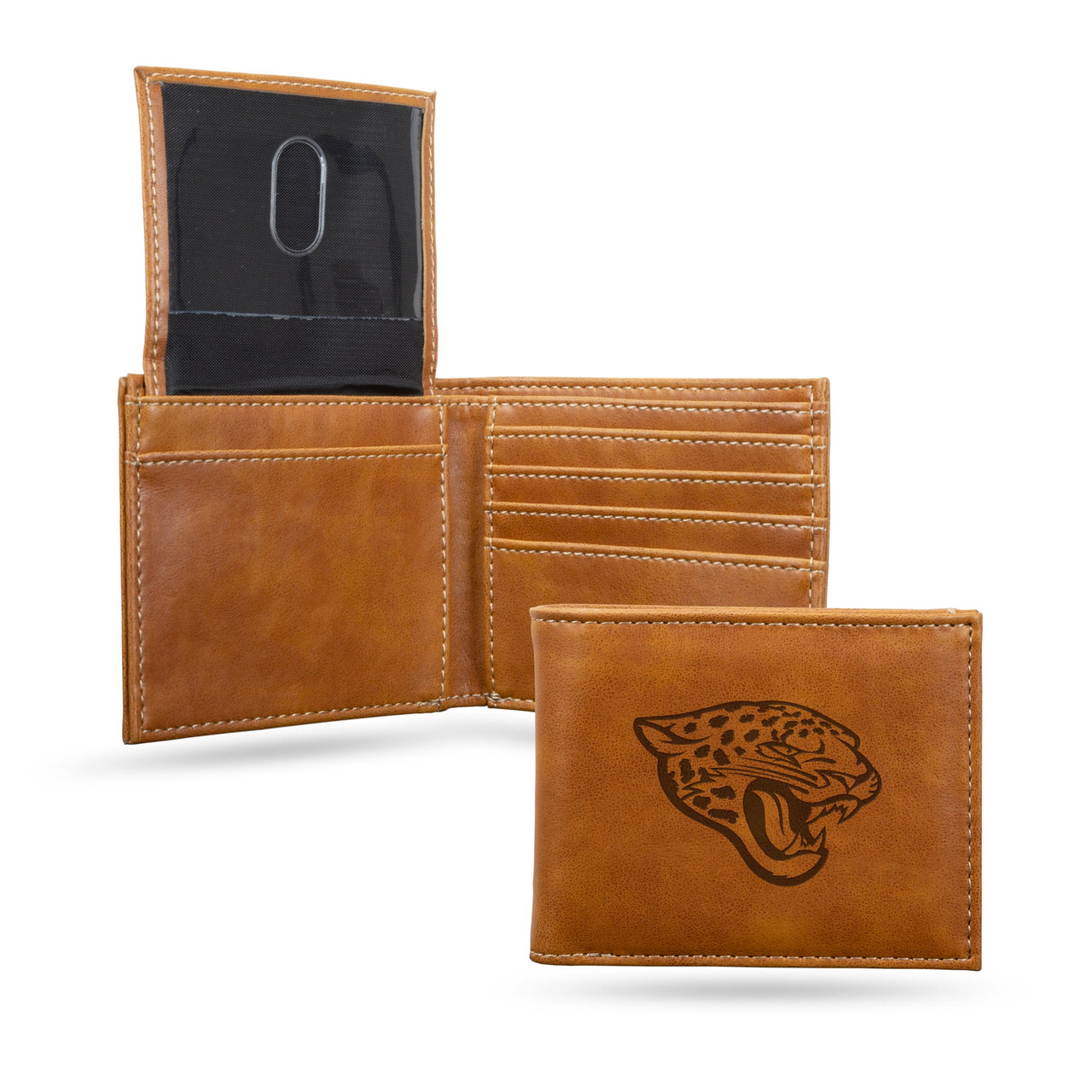 Jacksonville Jaguars Laser Engraved Billfold Leather Wallet