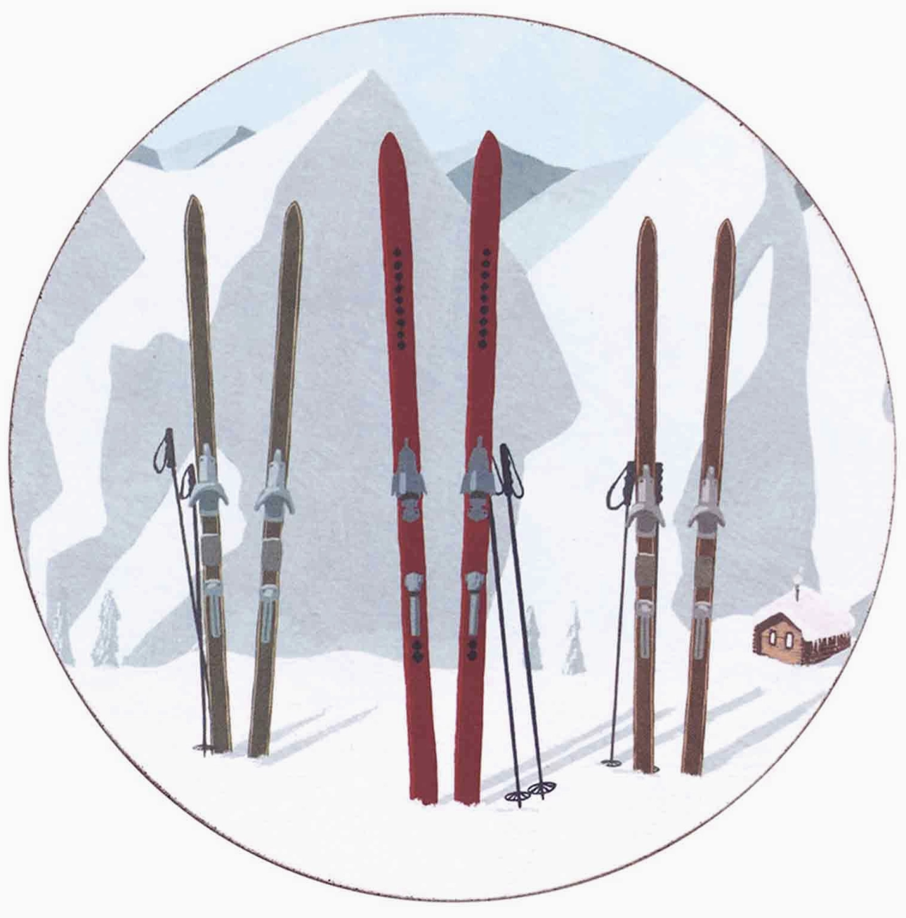 Ski Time Coasters: Set of 4
