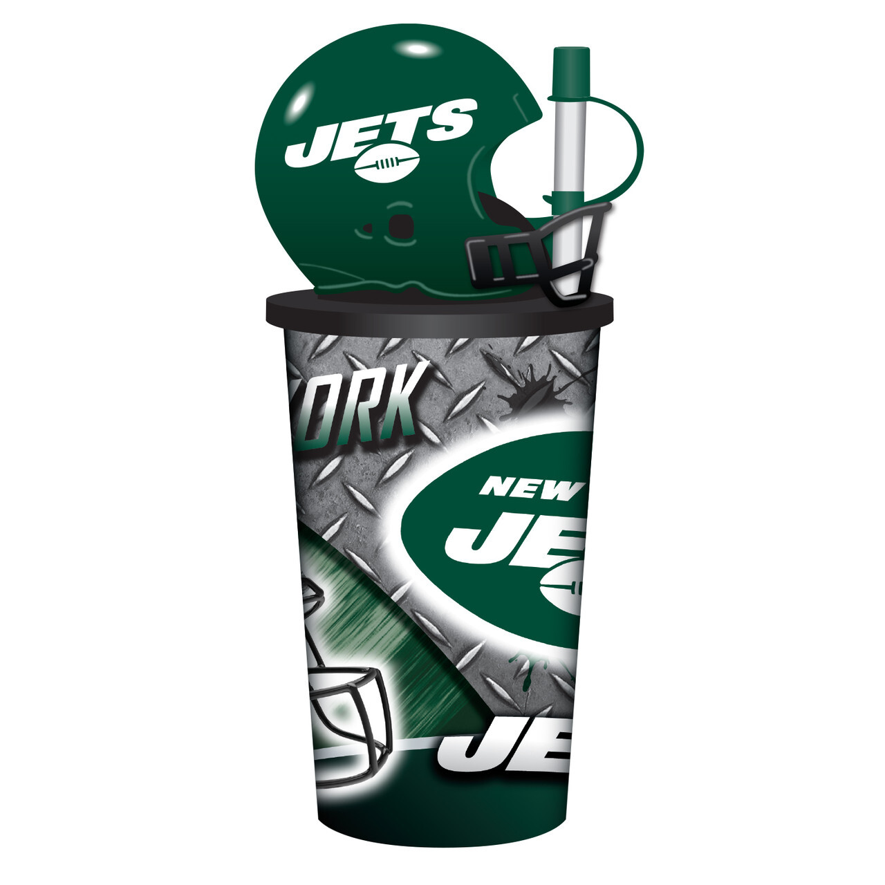 New York Jets Helmet Cup with Straw 32oz